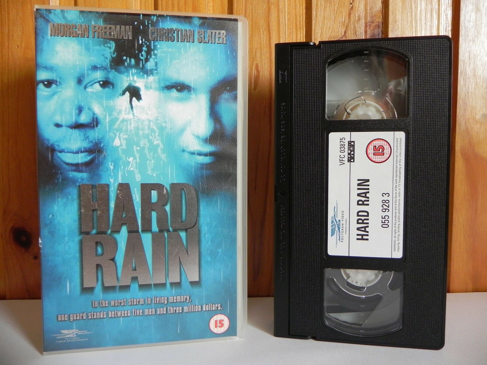 Hard Rain - PolyGram - Thriller - Morgan Freeman - Christian Slater - Pal VHS-
