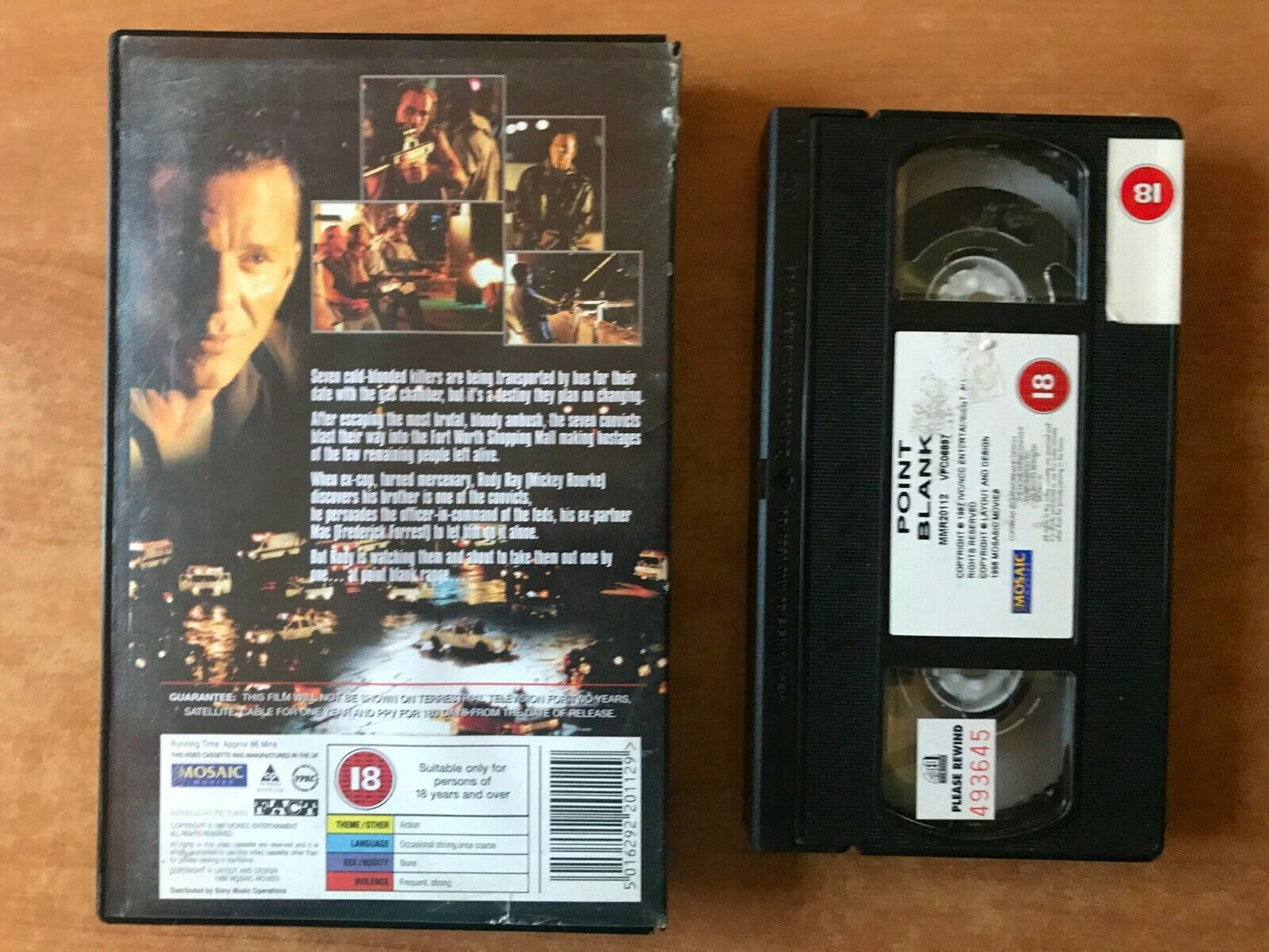 Point Blank (1998): Crime Action [Large Box] Rental - Mickey Rourke - Pal VHS-