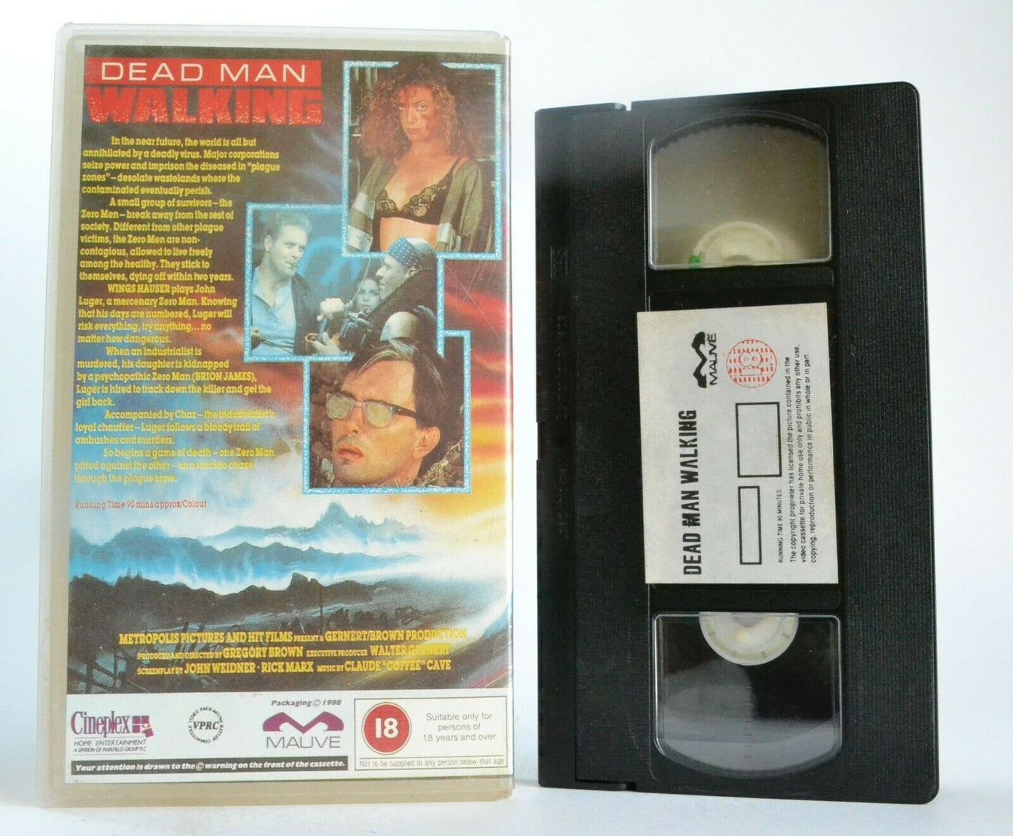 Dead Man Walking (1987) - Sci-Fi Thriller - [Mauve Video] Wing Hauser - Pal VHS-