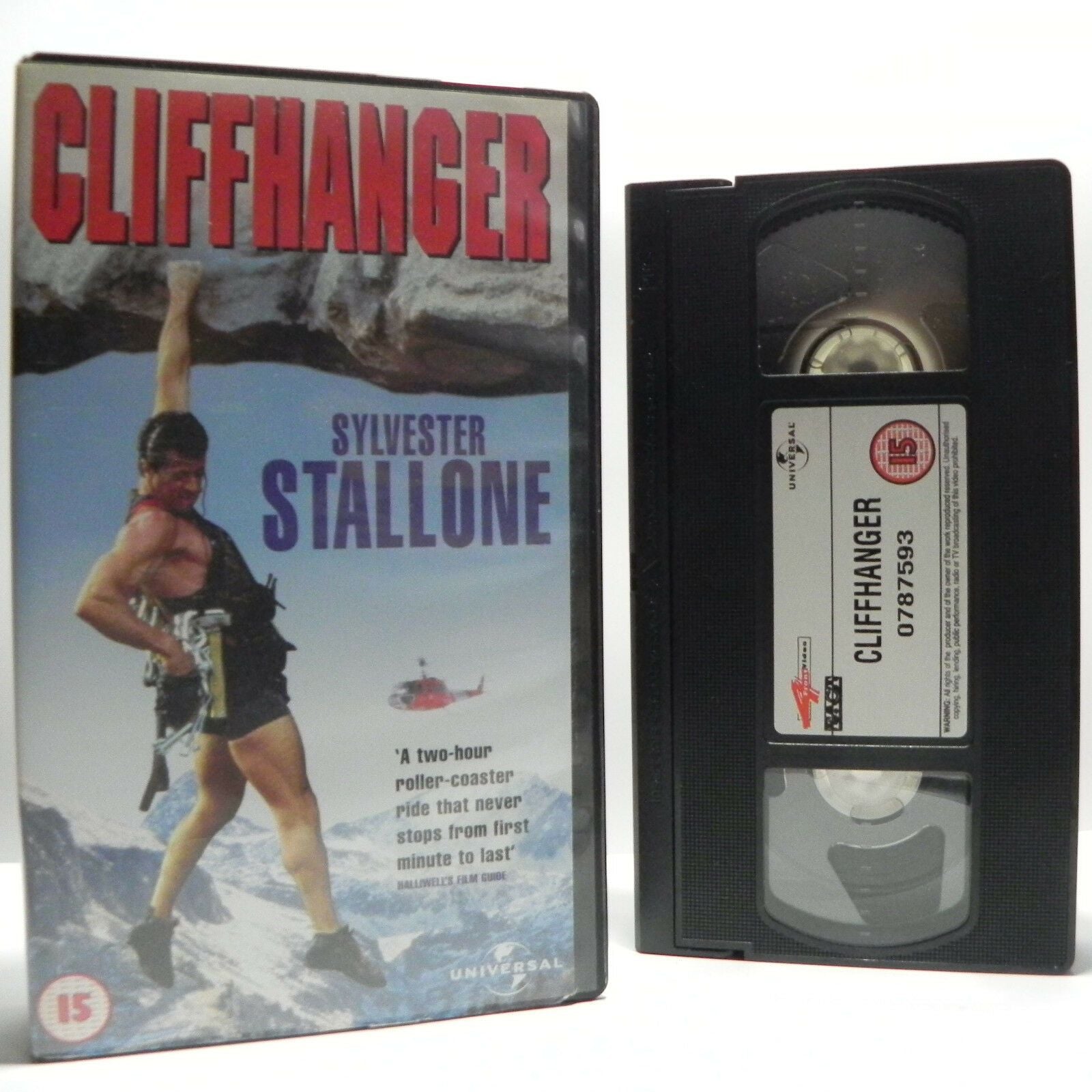 Cliffhanger: (1993) Sylvester Stallone/John Lithgow - Universal - Action - VHS-