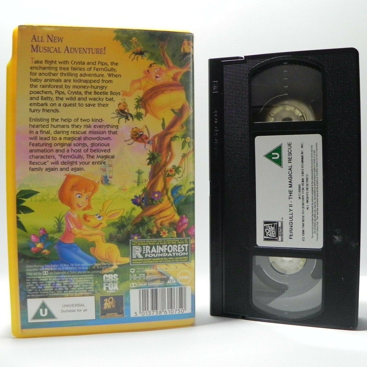 FernGully: The Magical Rescue - Animated - Musical Adventure - Kids - Pal VHS-