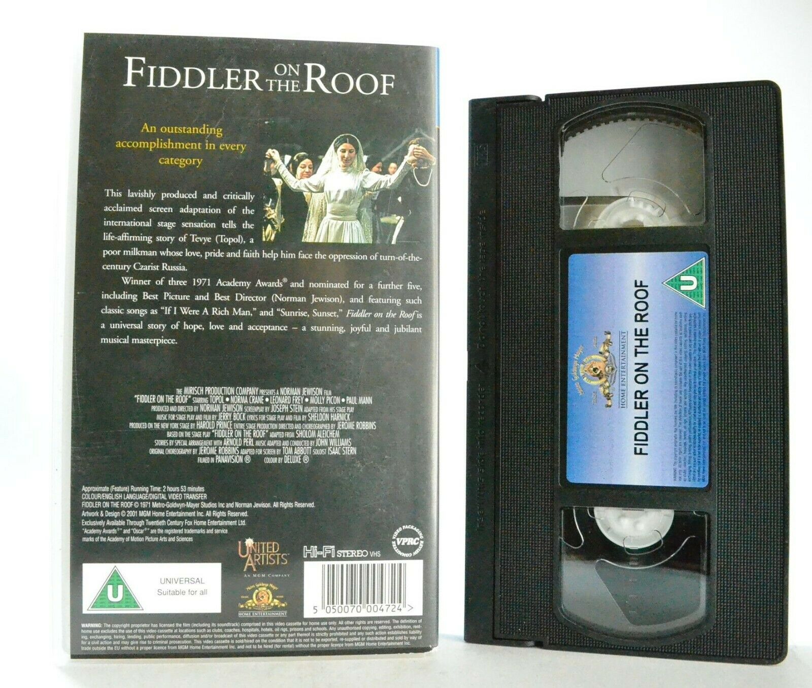 Fiddler On The Roof: Musical Comedy Drama (1971) - Topol/Norma Crane - Pal VHS-