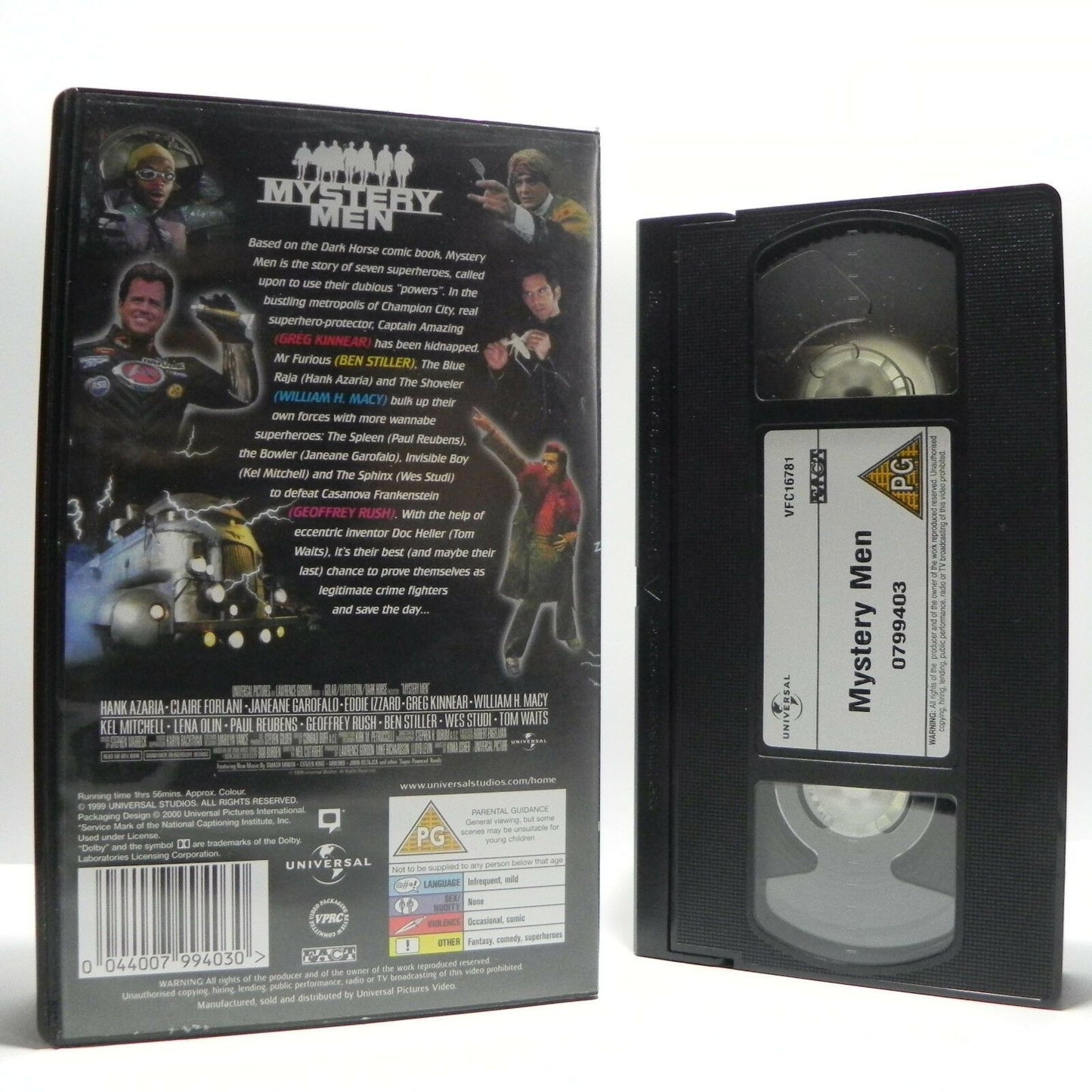 Mystery Men: (1999) Comedy Of The Year - G.Kinnear/B.Stiller/W.H.Macy - Pal VHS-