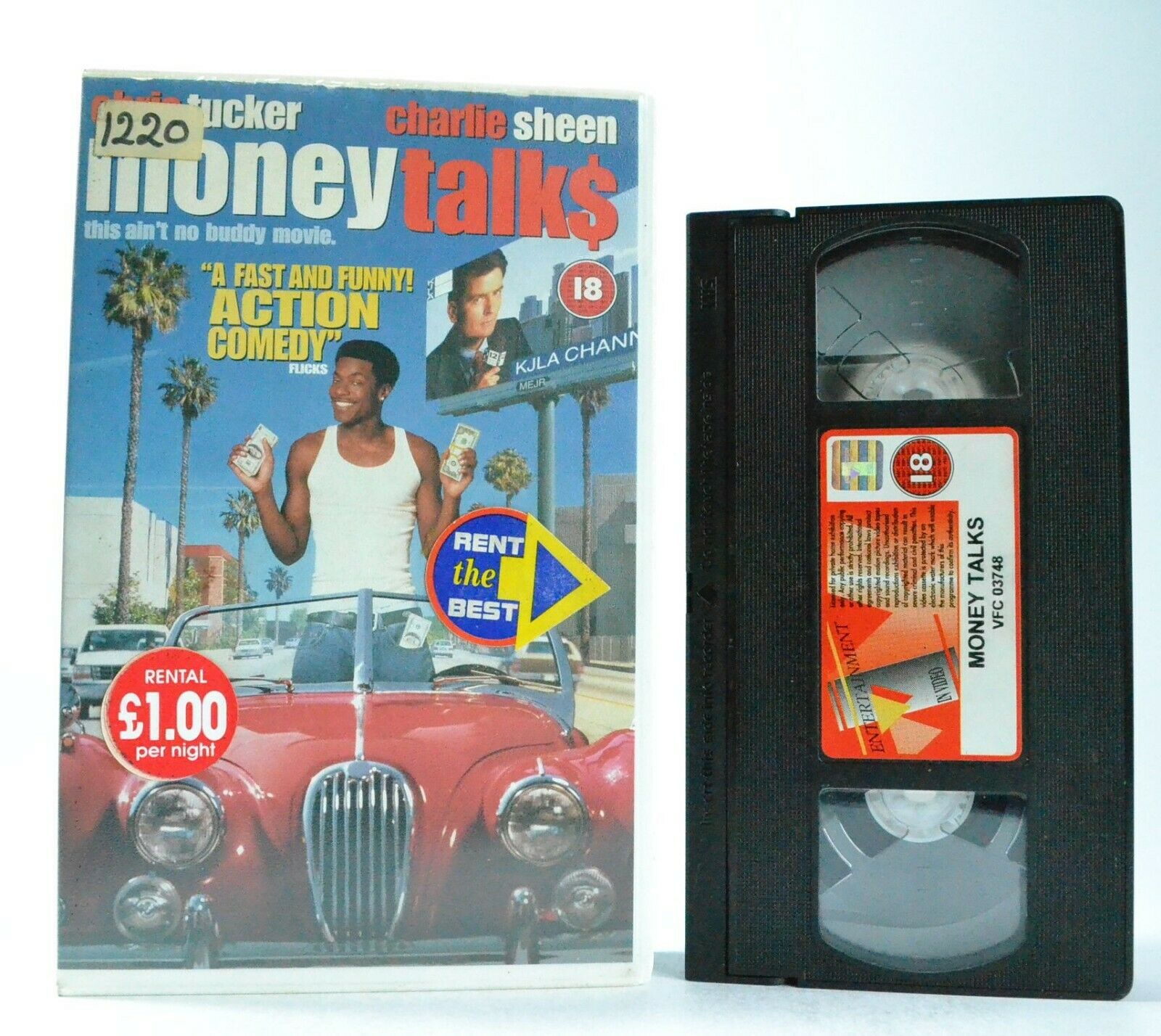 Money Talks: C.Tucker/C.Sheen - Action (1997) - Large Box - Ex-Rental - Pal VHS-
