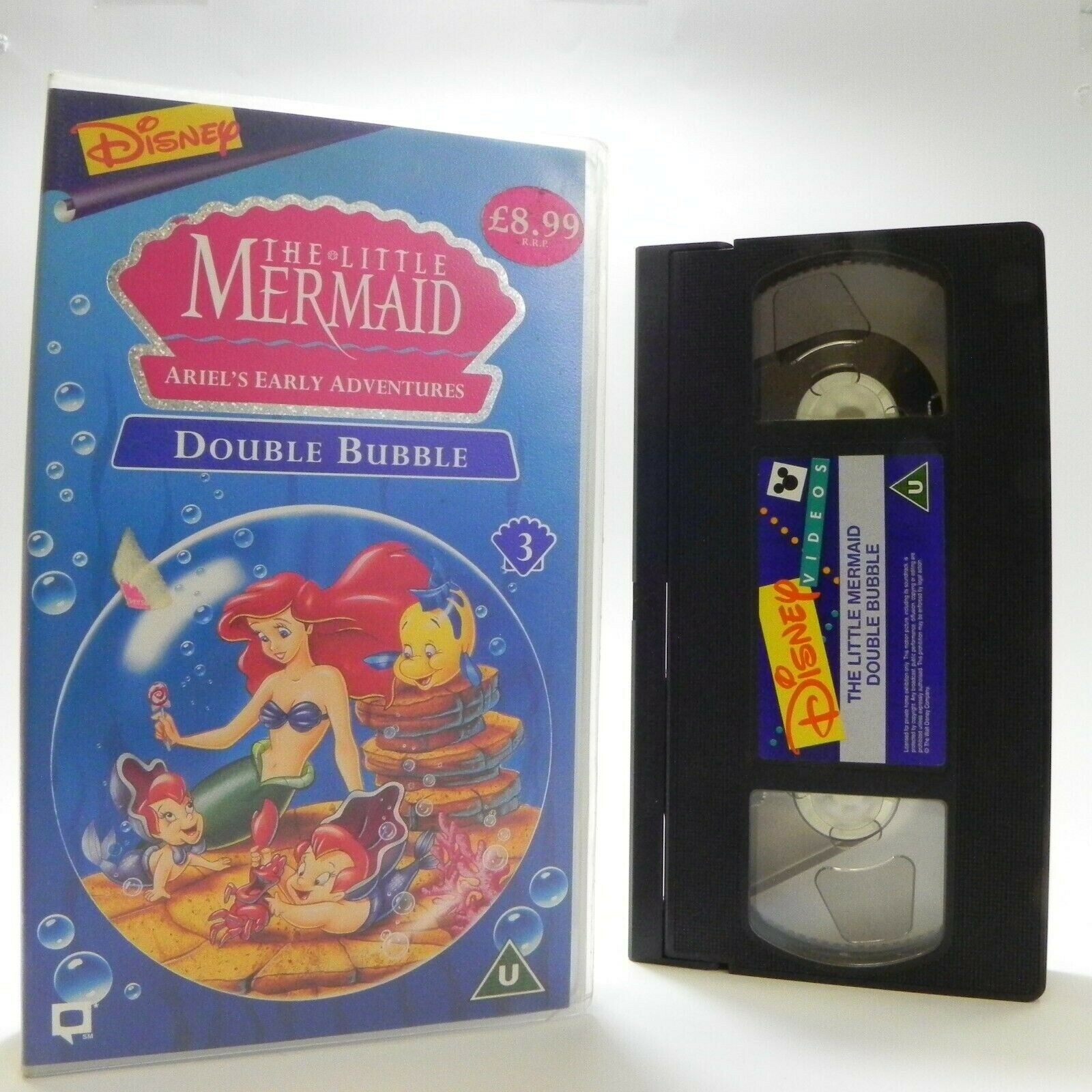 The Little Mermaid: Double Bubble - Disney - Animated - Children's - Pal VHS-