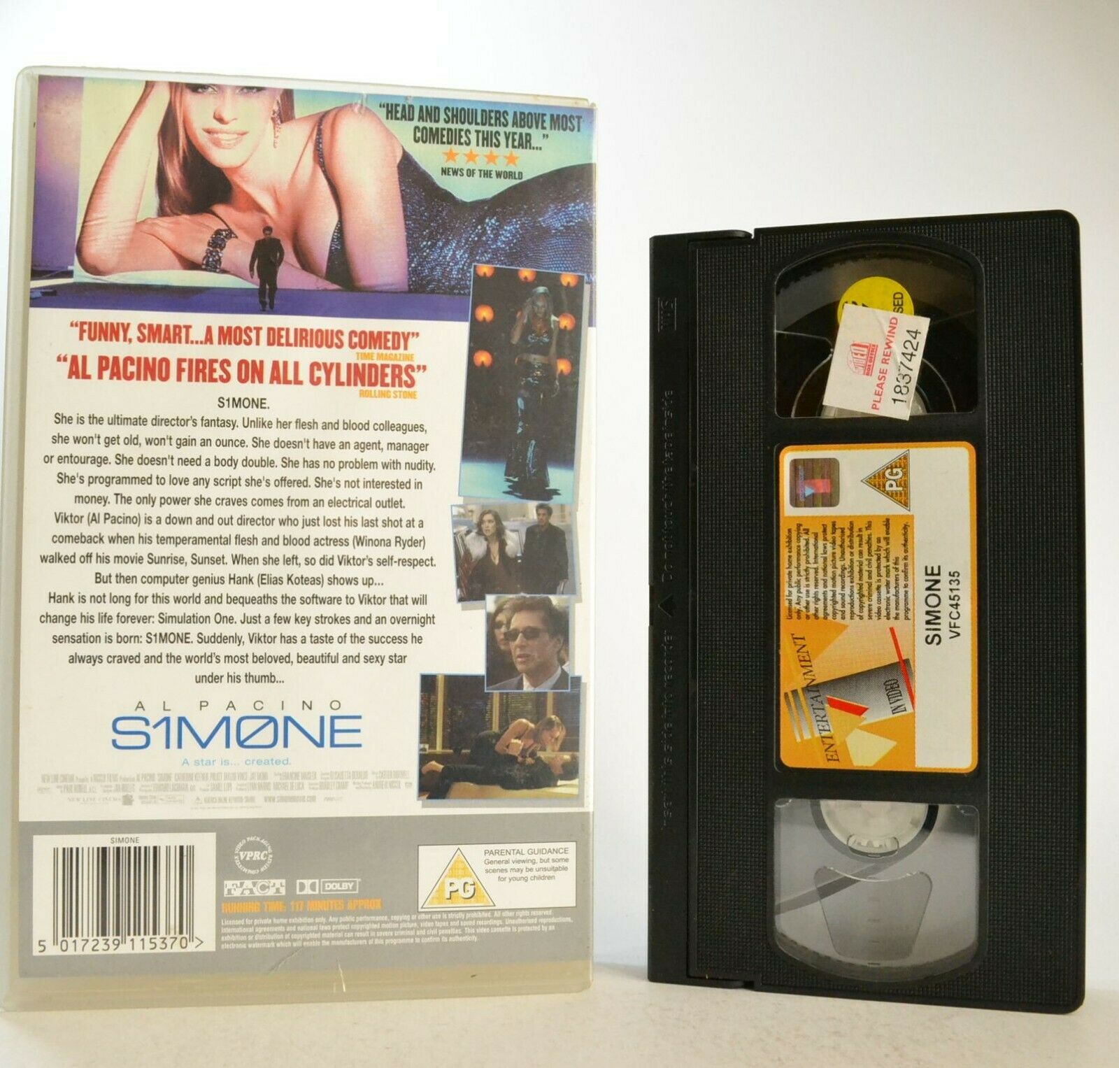 Simone (S1M0NE) - Sci-Fi (2002) - Large Box - Al Pacino/Winona Ryder - Pal VHS-