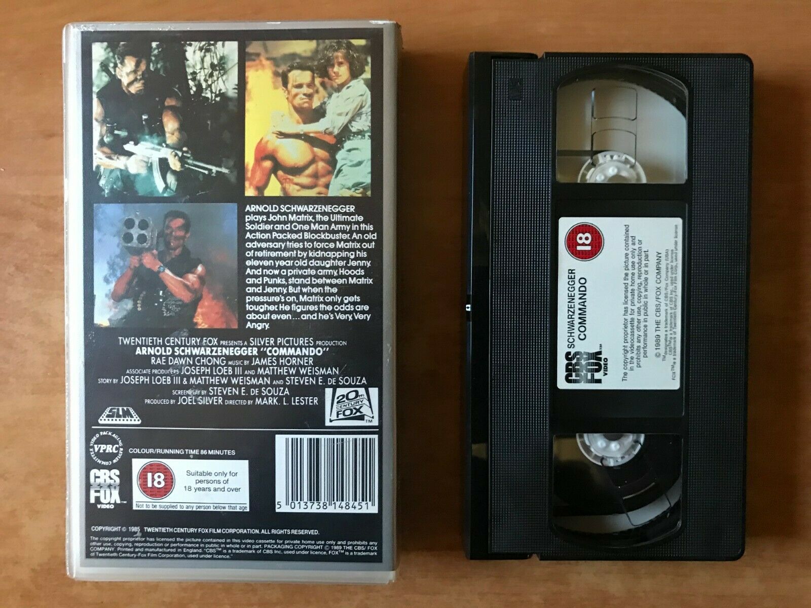 Commando (1987); [CBS/FOX]: High Octan Action - Arnold Schwarzenegger - Pal VHS-