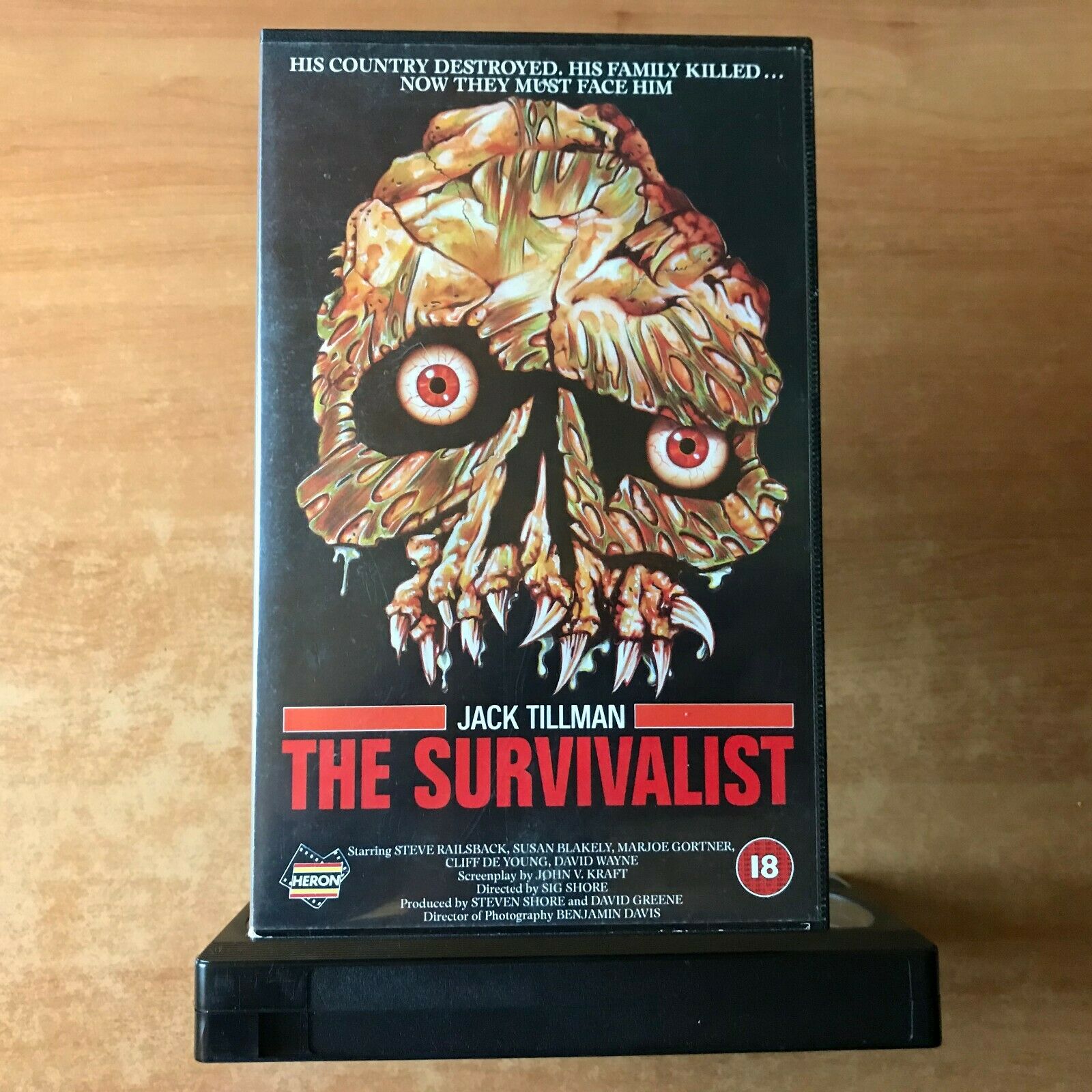 The Survivalist; [Heron] Large Box - Action Sci-Fi - Steve Railsback - Pal VHS-