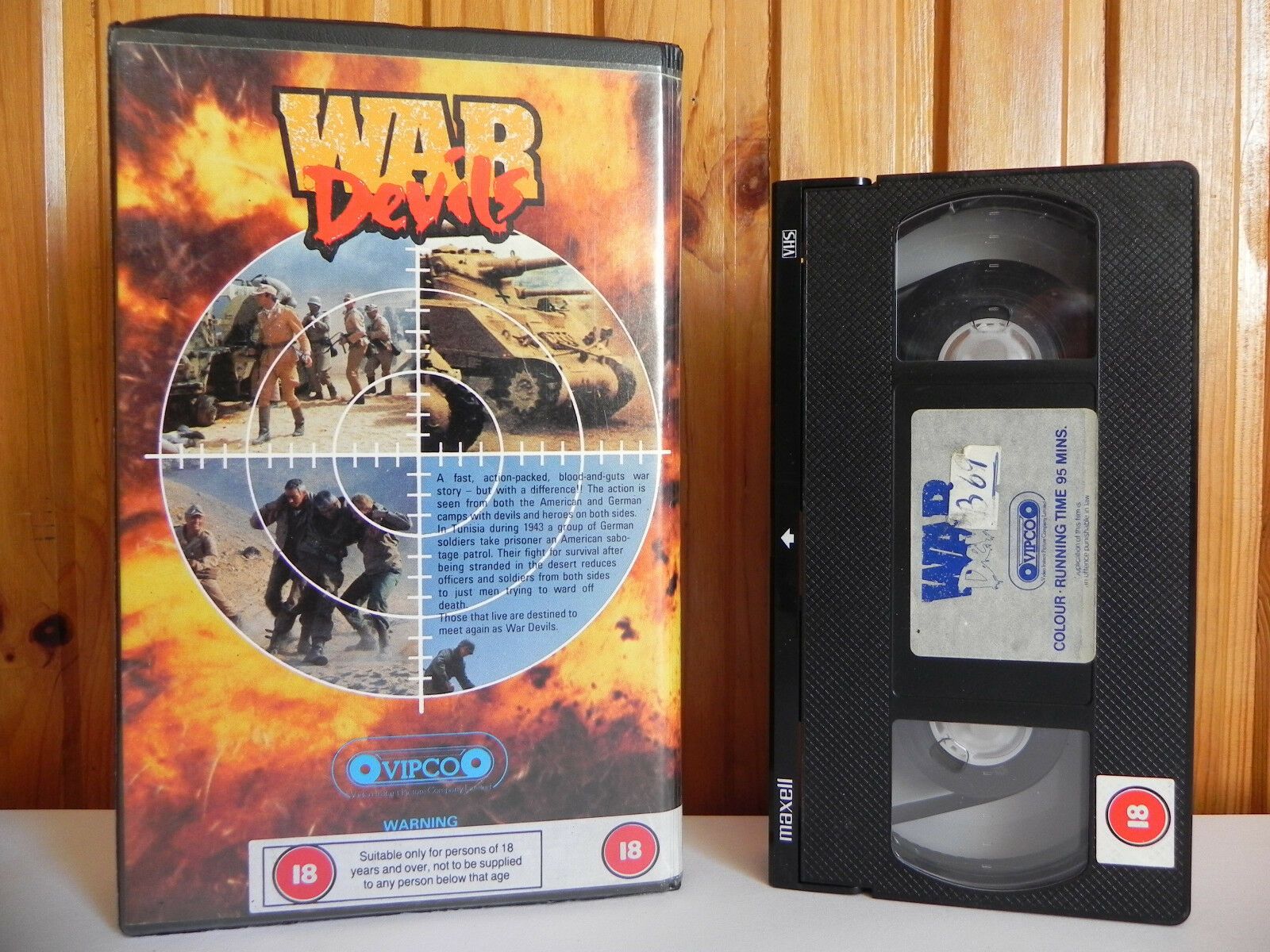 War Devils - Action - Guy Madison - Pre-Cert - Ex-Rental - Large Box - Pal VHS-