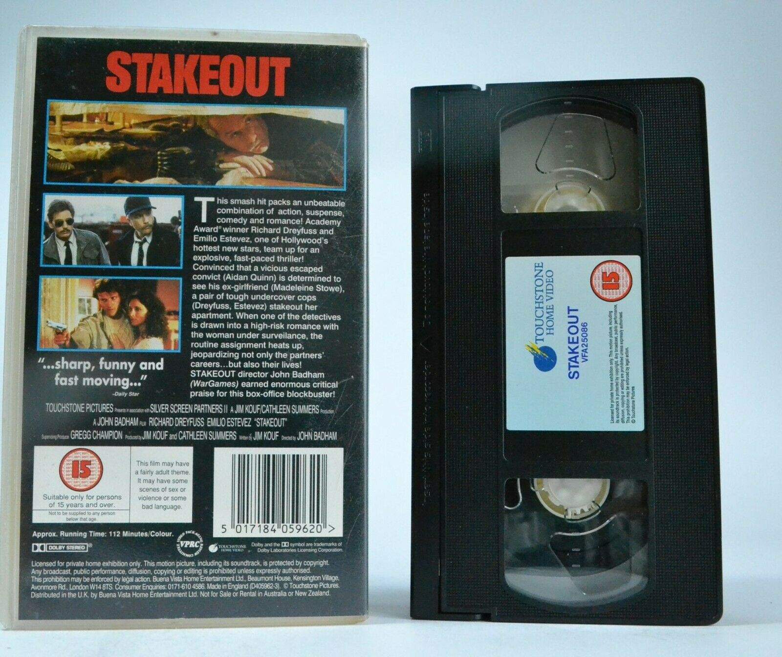 Stakeout (1987): Seattle Crime Comedy - Richard Dreyfuss/Emilio Estevez - VHS-