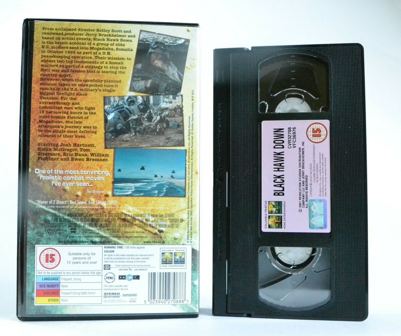 Black Hawk Down (2002): A Ridley Scott Film - War Drama - Josh Hartnett - VHS-