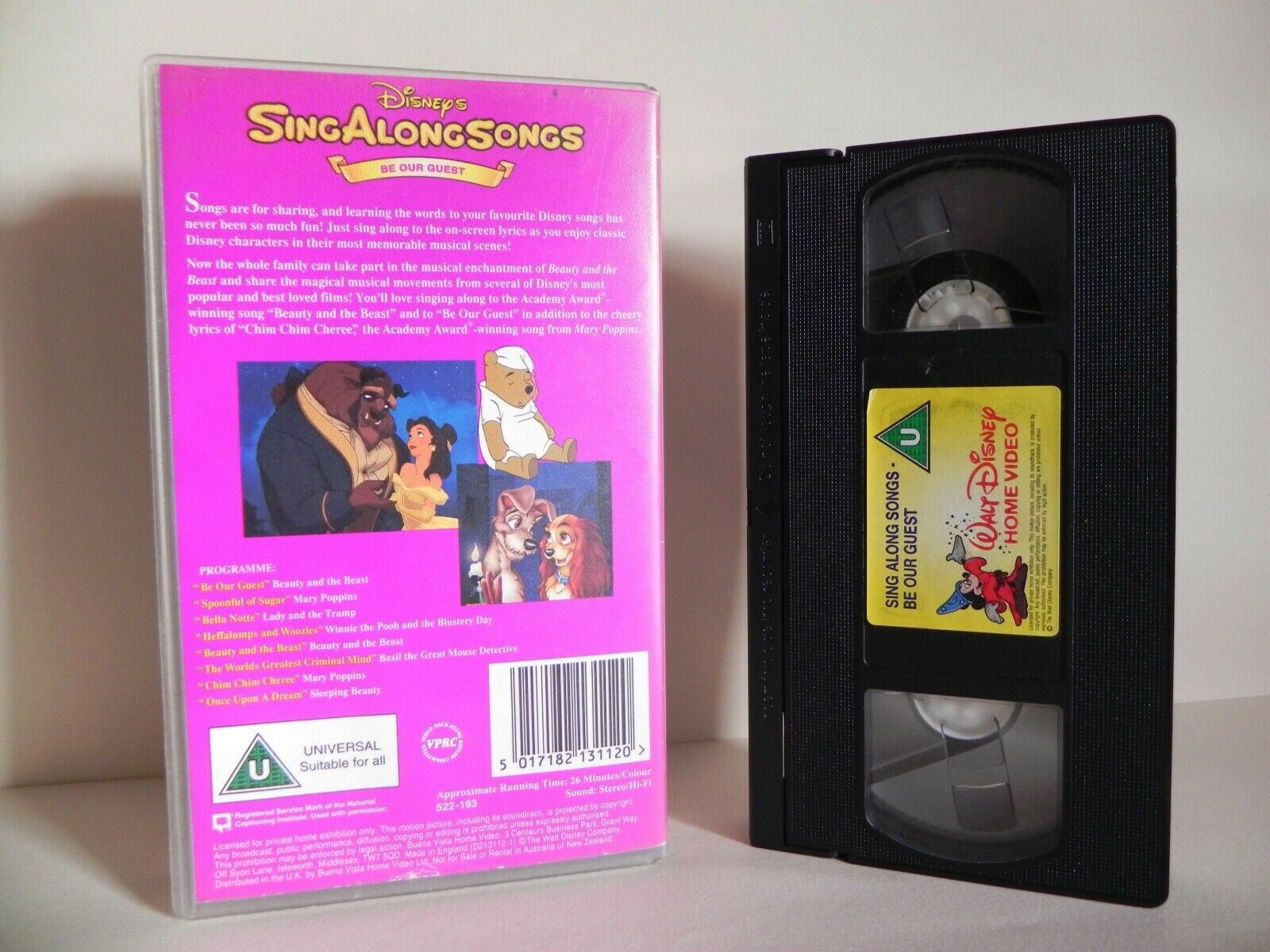 Disney's Sing Along Songs - Be Our Guest - Magical Musical Fun - Kids Vol 8 VHS-
