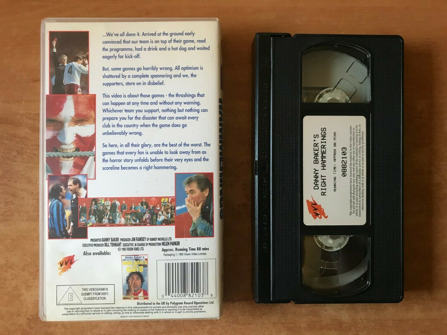 Right Hammerings; [Danny Baker]: Footballing Nightmares - Comedy - Sports - VHS-