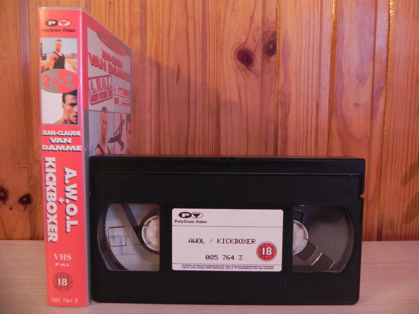 A.W.O.L. & Kickboxer 1 - Van Damme - Karate/Muay Thai - 201 Minutes VHS - Video-