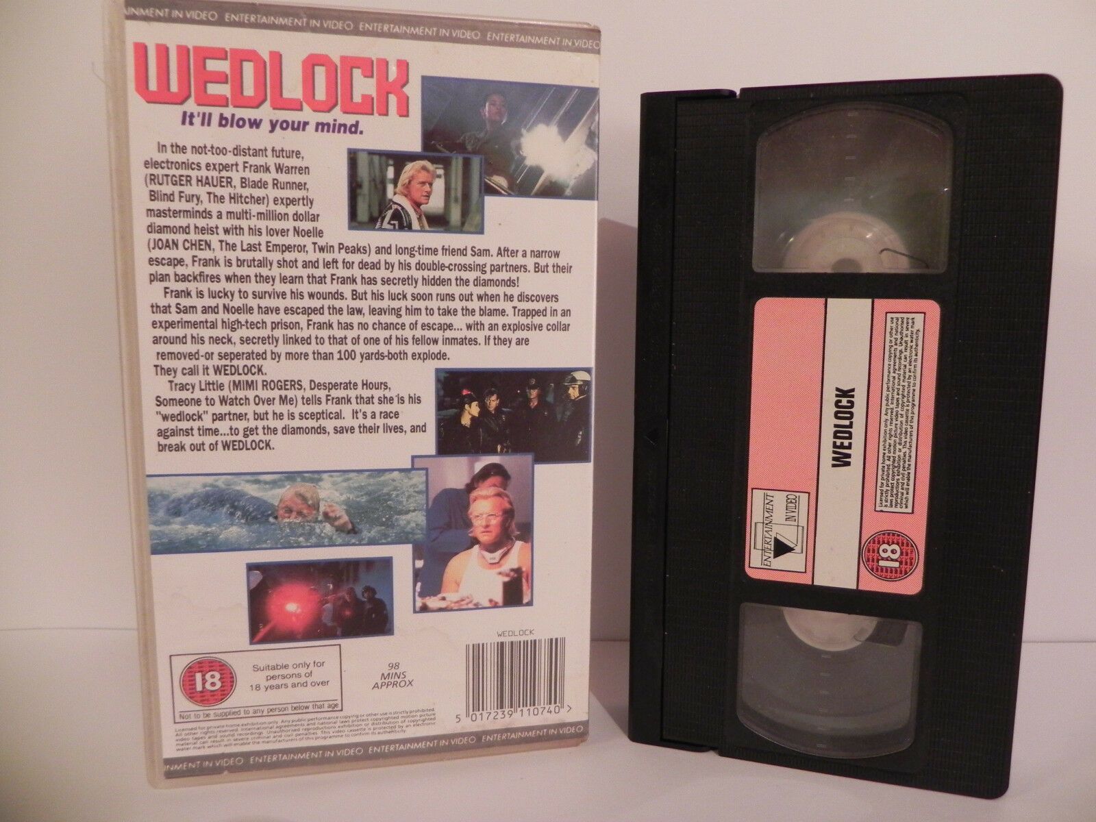 WEDLOCK - Rutger Hauer - Future Sci-Fi - Small Box - Entertainment Video - VHS-