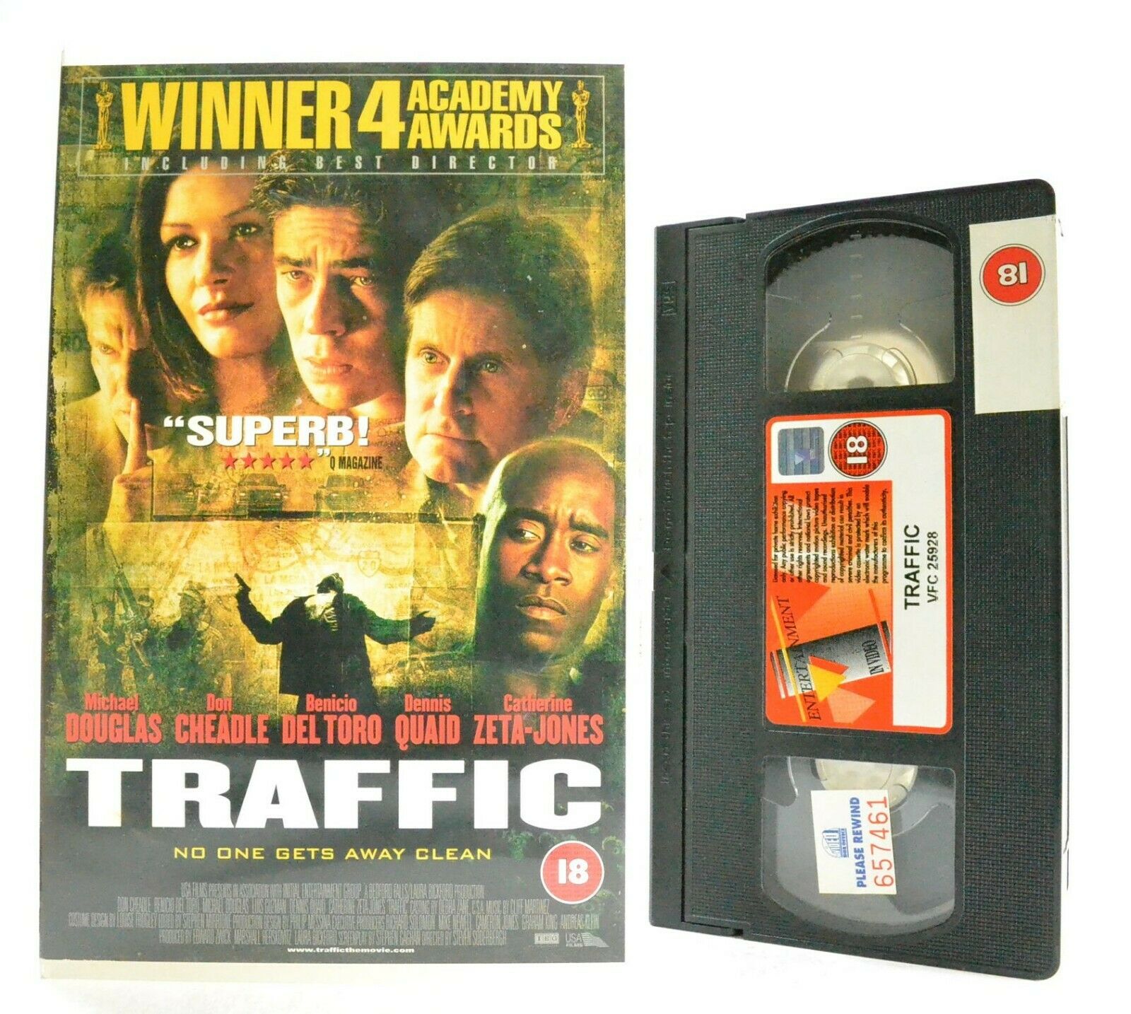 Traffic: Illegal Drug Trade - Crime Drama - Large Box - M.Douglas/D.Quaid - VHS-
