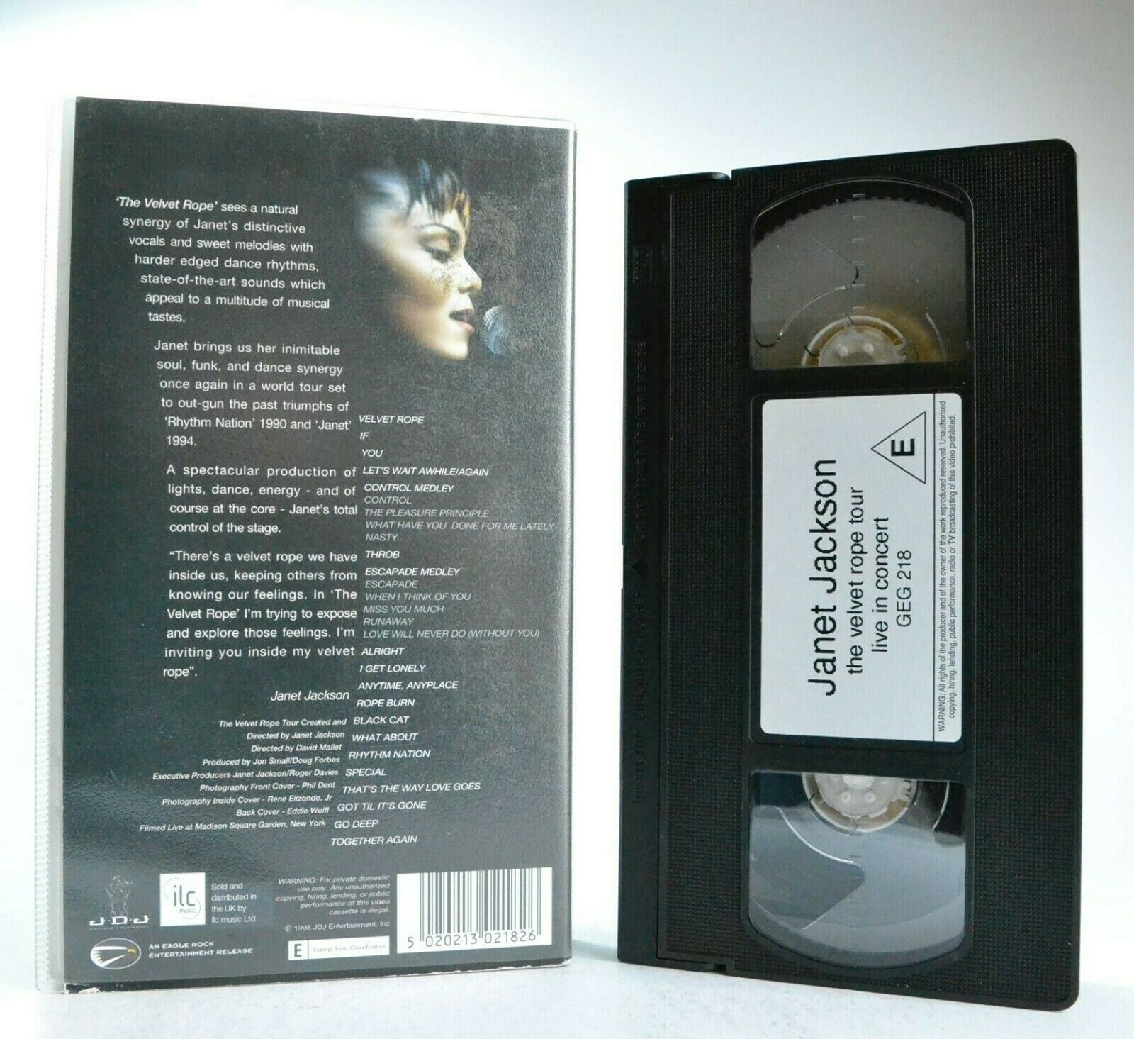 Janet Jackson: The Velvet Rope Tour - Live Performance - New York City - Pal VHS-