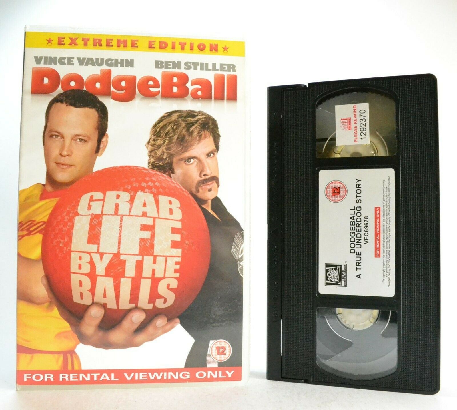 Dodgeball: V.Vaughn/B.Stiller - Sports Comedy - Large Box - Ex-Rental - Pal VHS-