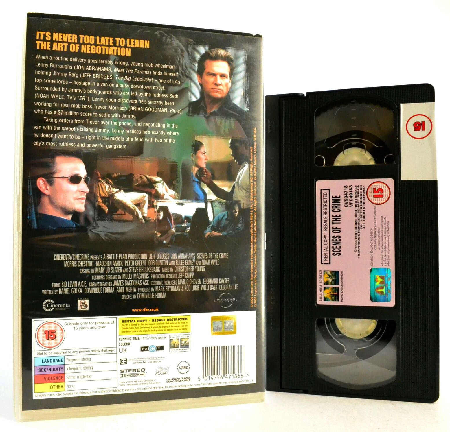 Scenes Of The Crime: Thriller - Large Box - Ex-Rental - Jeff Bridges - Pal VHS-