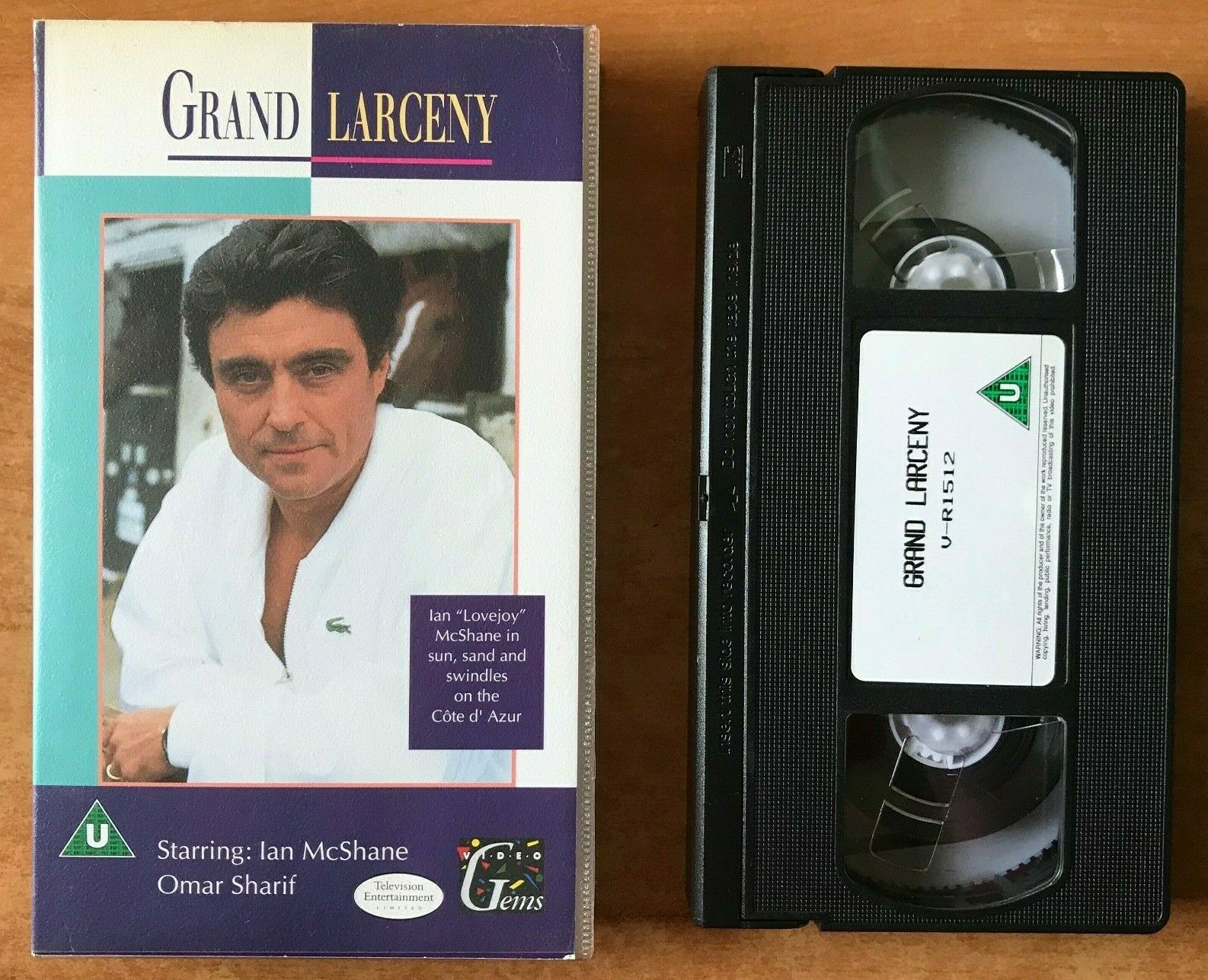 Grand Larceny (1987): Made For TV - Thriller - Ian McShane / Omar Shariff - VHS-