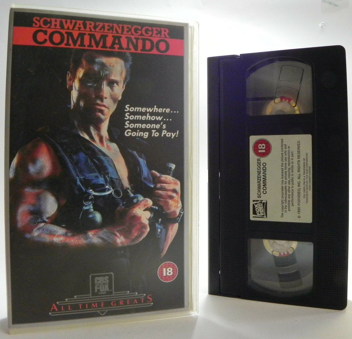 Commando - Schwarzenegger - Original 1989 - CBS Release - Small Box - Pal - VHS-