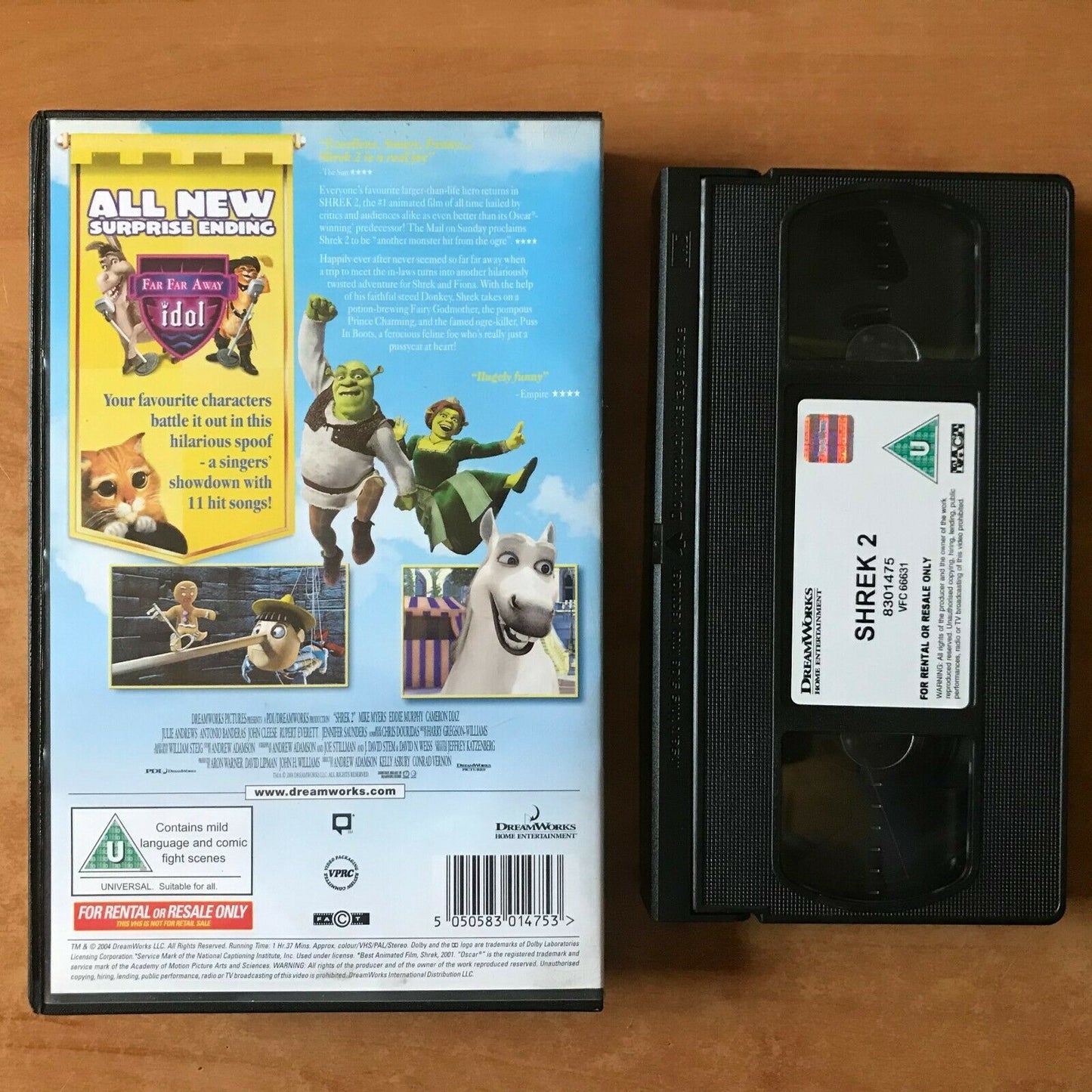 Shrek 2 (2004): Animated - Fairy Tale [Large Box] Rental - Children's - Pal VHS-