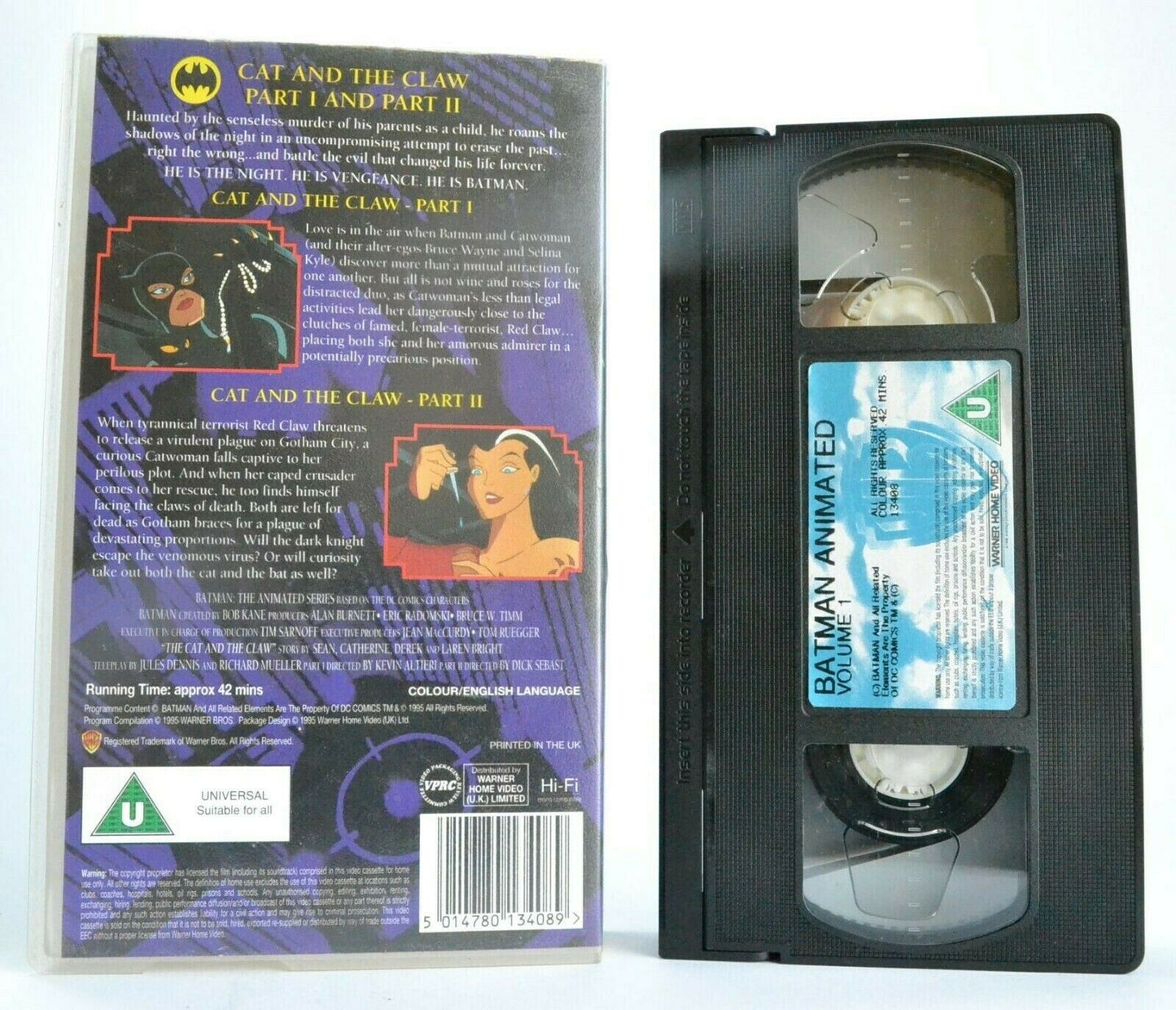 Batman: The Animated Series - Cat And The Claw - 2 Episodes - Children's - VHS-