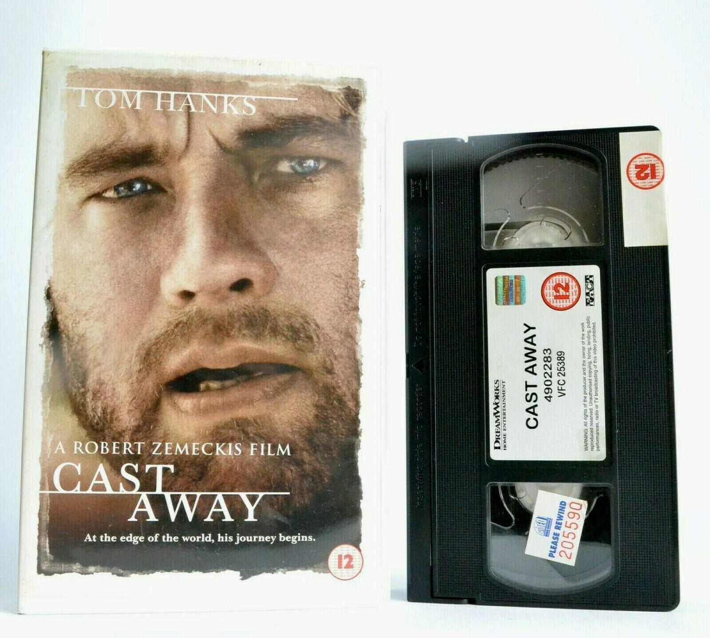 Cast Away (2000): A Robert Zemeckis Film - Survival Drama - Tom Hanks - Pal VHS-