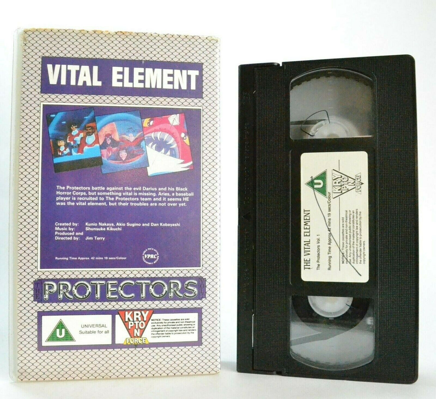 Vital Element (The Protectors): Enter The Dragon - Sci-Fi Animation - Kids - VHS-