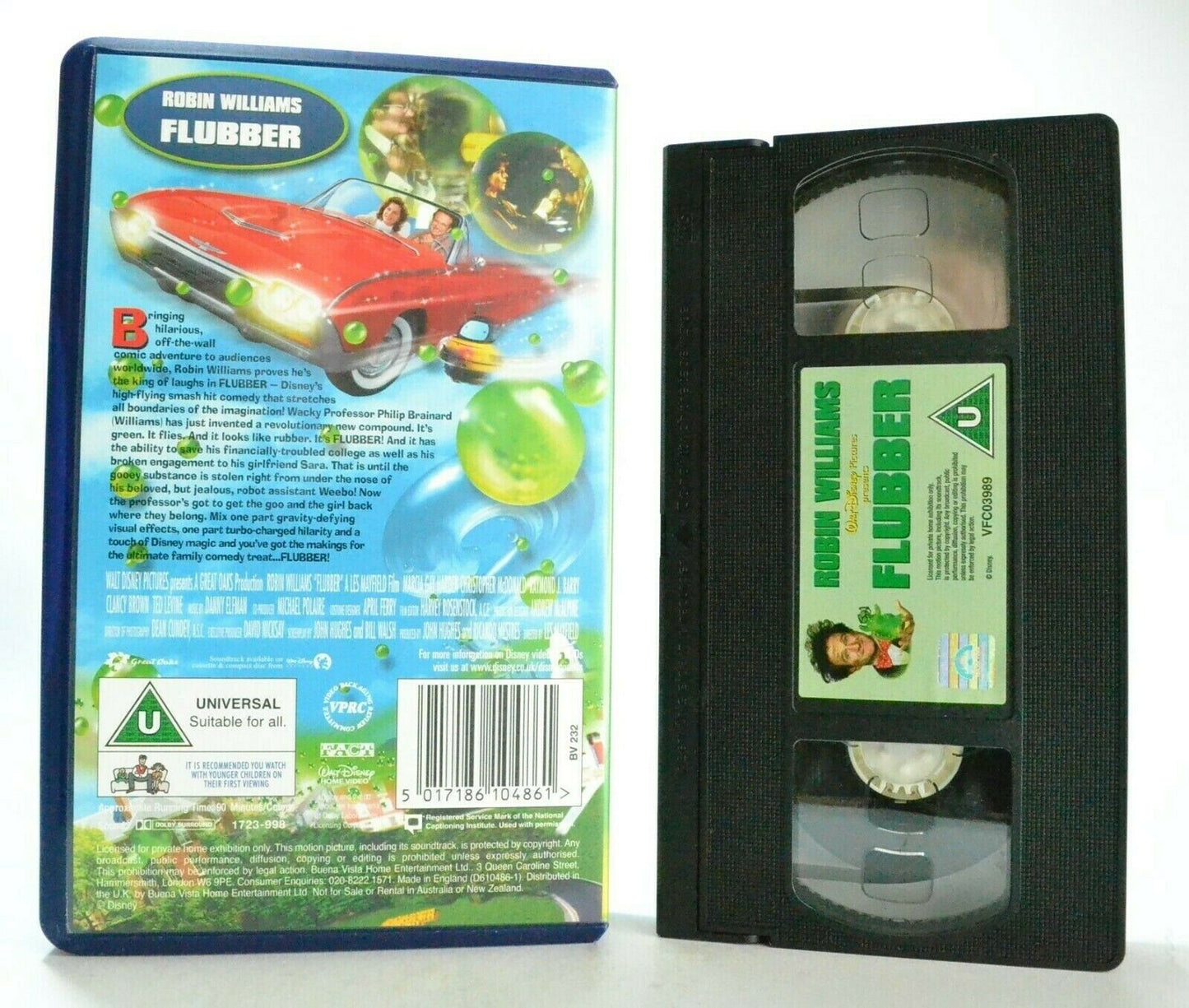 Flubber: Sci-Fi Comedy (1997) - Walt Disney - Robin Williams - Children's - VHS-