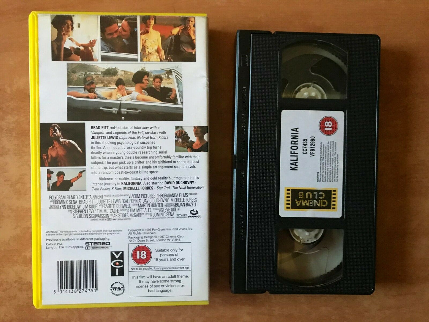 Kalifornia: Road Nightmare - Action Thriller - Brad Pitt / Juliette Lewis - VHS-