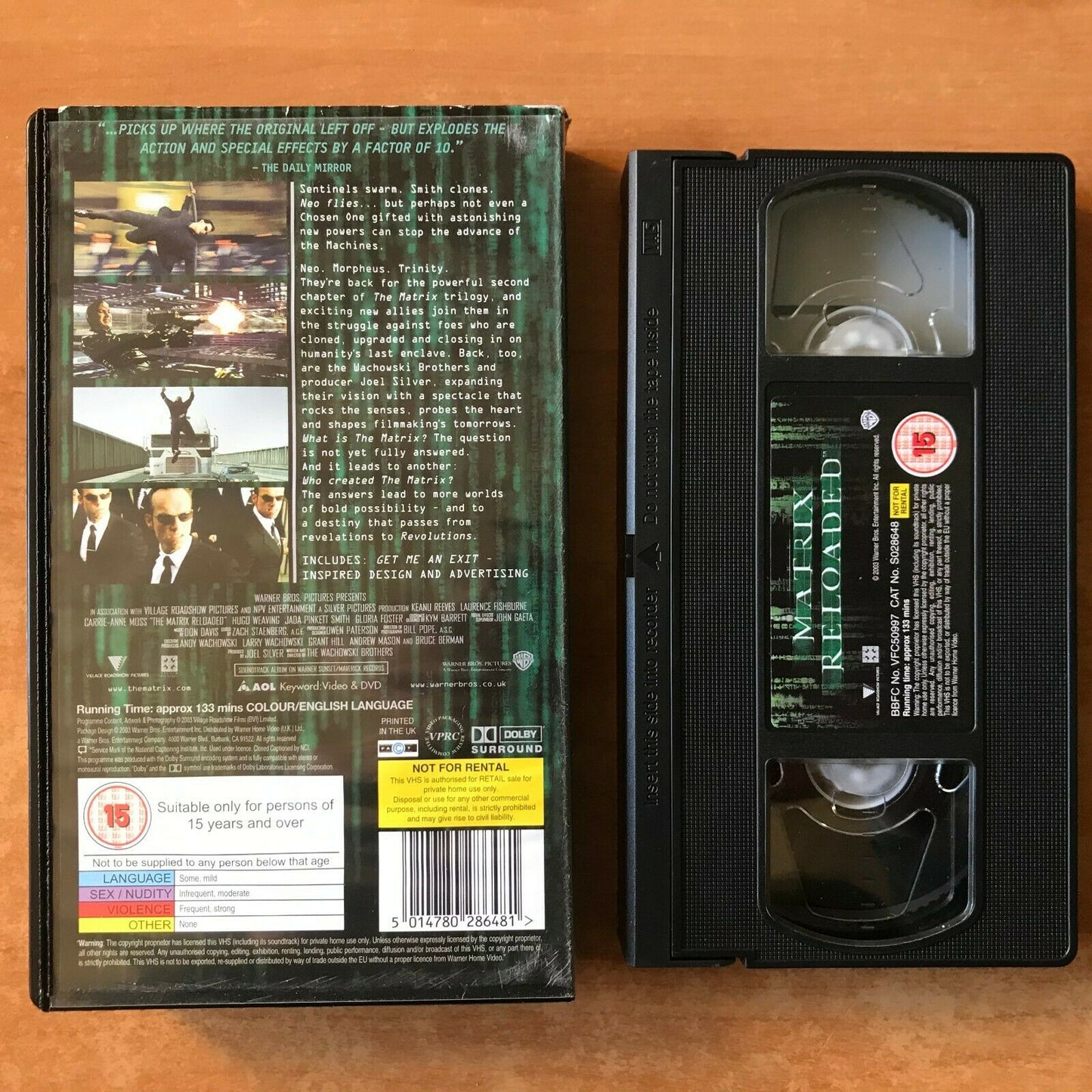 The Matrix Reloaded; [The Wachowski Brothers] Sci-Fi Action - Keanu Reeves - VHS-