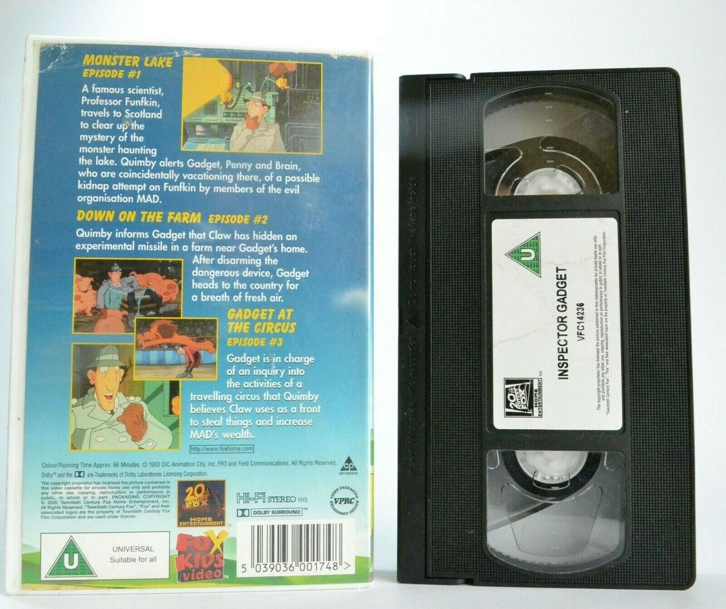 Inspector Gadget [Fox Kids]: 'Monster Lake' - Animated - Children's - Pal VHS-