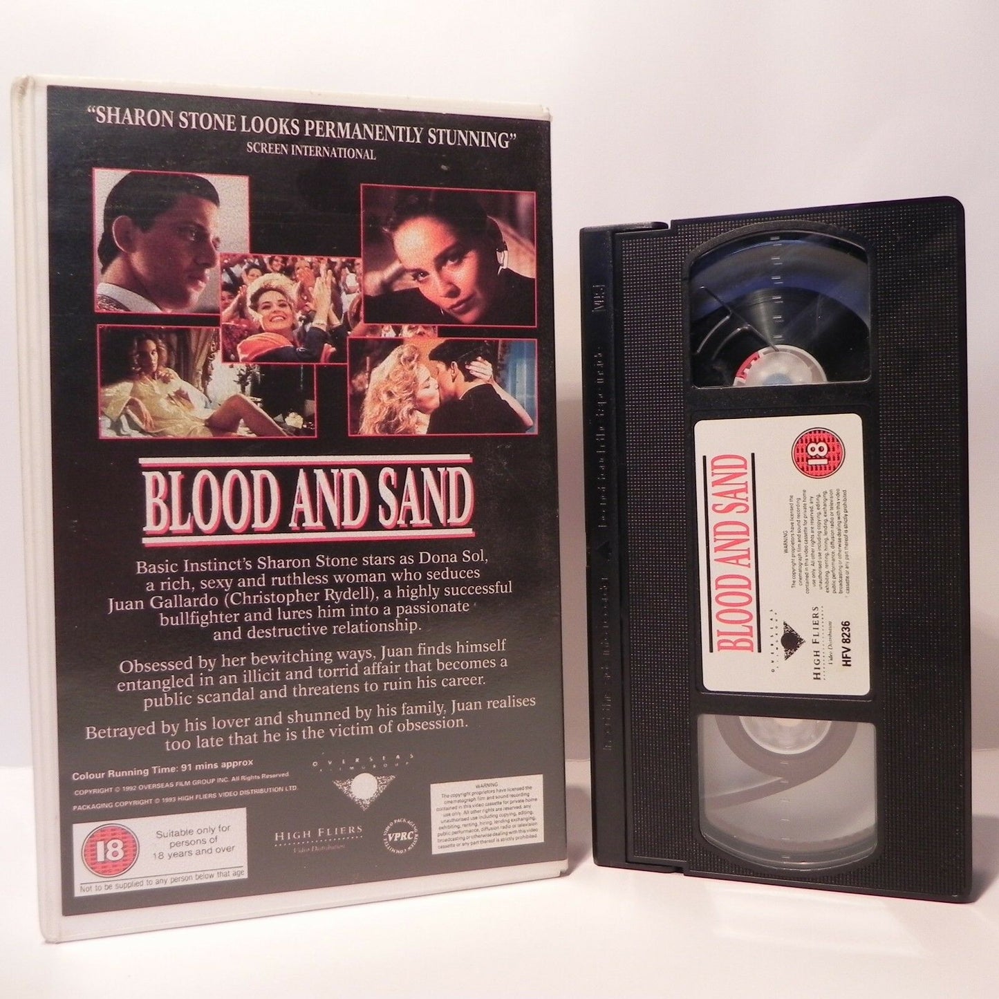 Blood And Sand - Large Box - High Fliers - Thriller - Sharon Stone - Pal VHS-