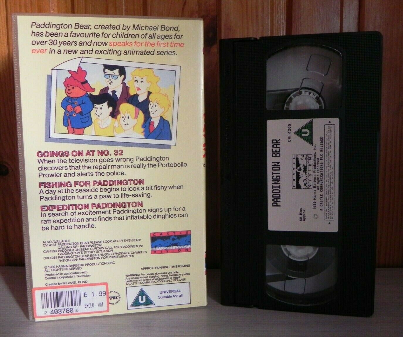 Paddington Bear: 1st Time Speaking - 3 Animated Stories - Children's - Pal VHS-