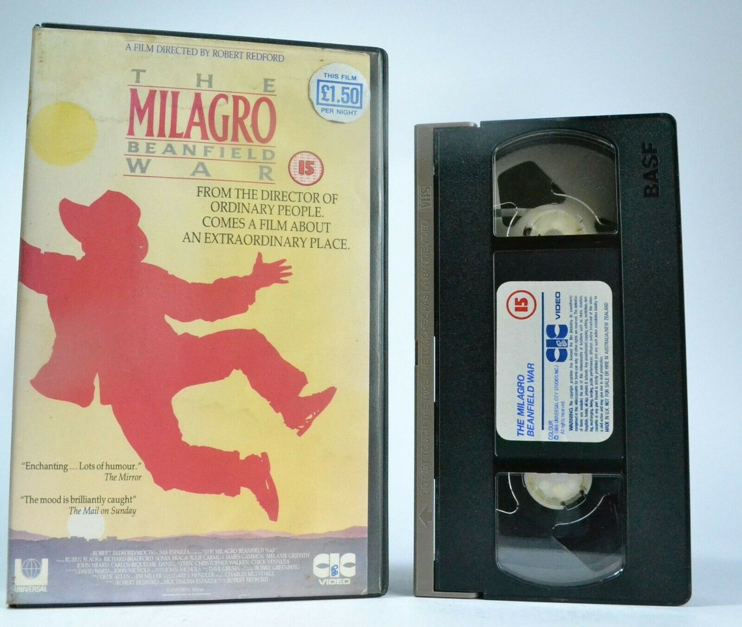 The Milagro Beanfield War: Robert Redford & (1988) Ensemble Cast - Dramedy - VHS-