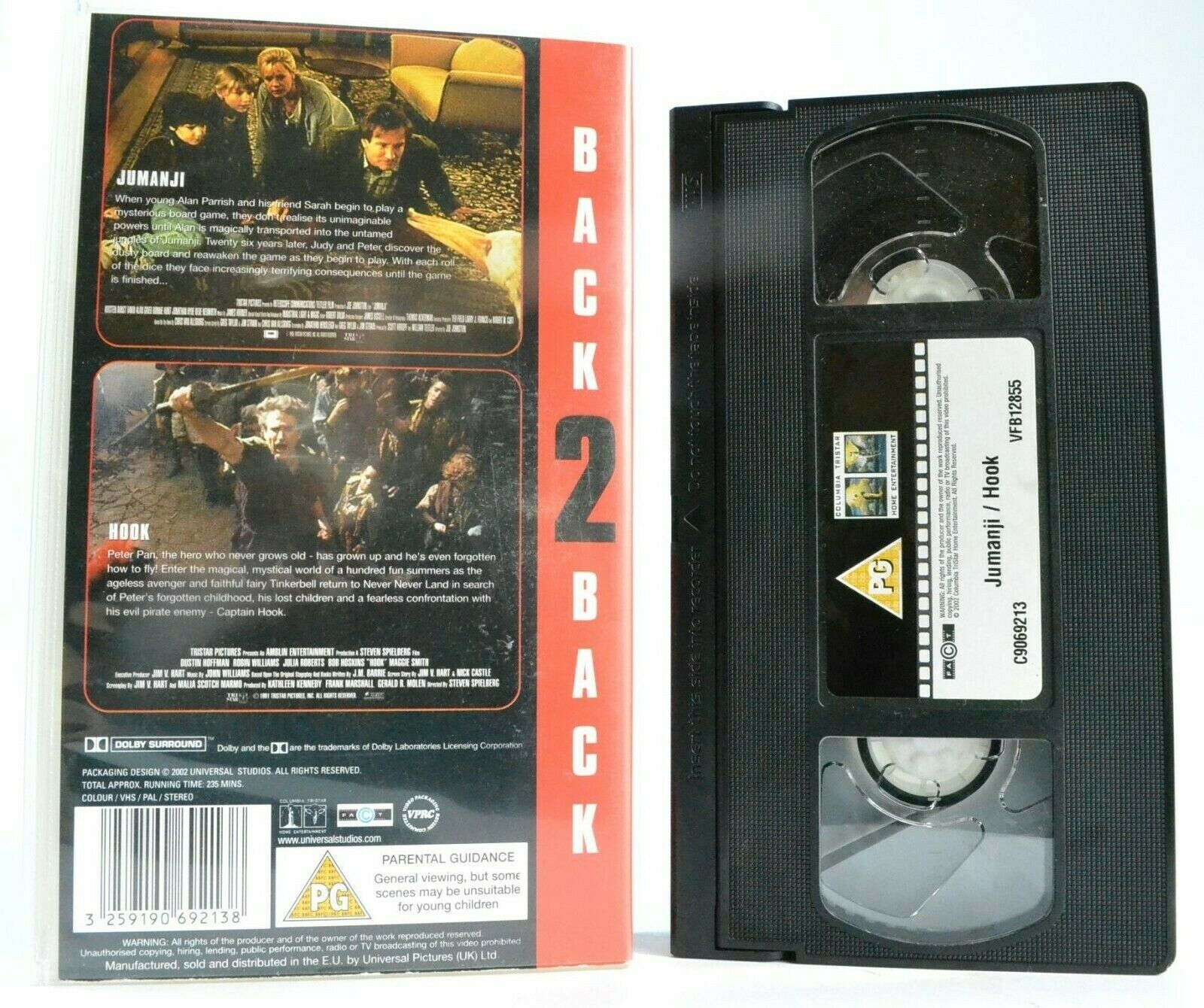 Jumanji (1995) / Hook (1991); [Double Feature] - Robin Williams - Kids - Pal VHS-