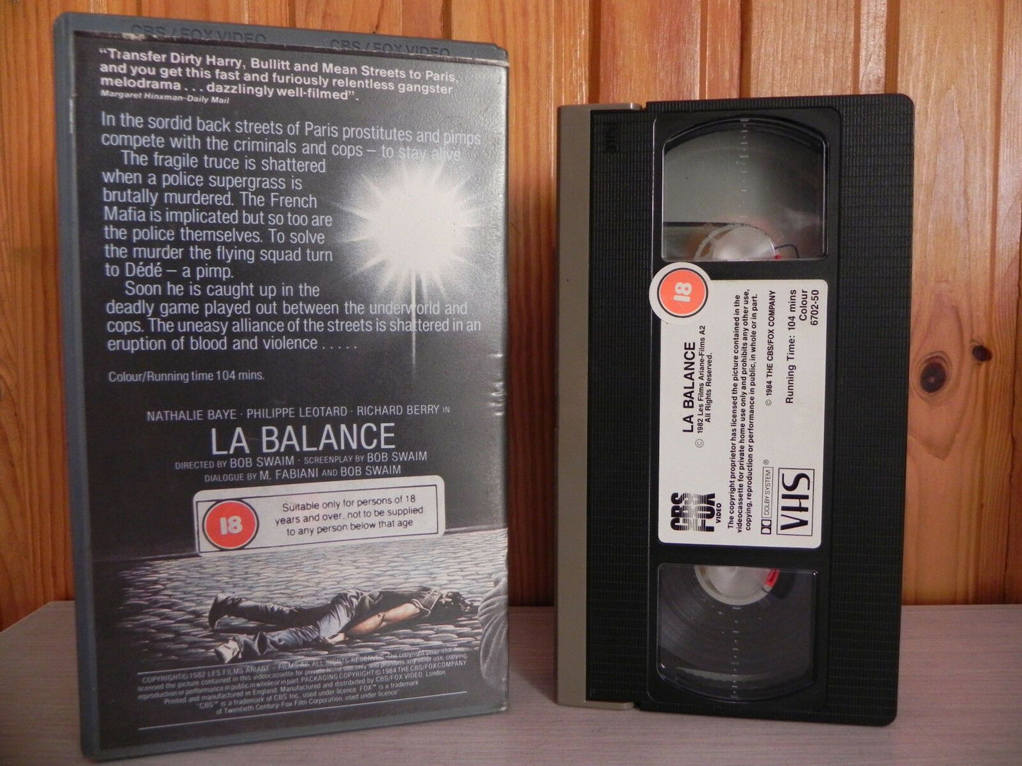 La Balance (1982): CBS/FOX Pre-Cert - Deadly Drama - French Mafia - Pal VHS-