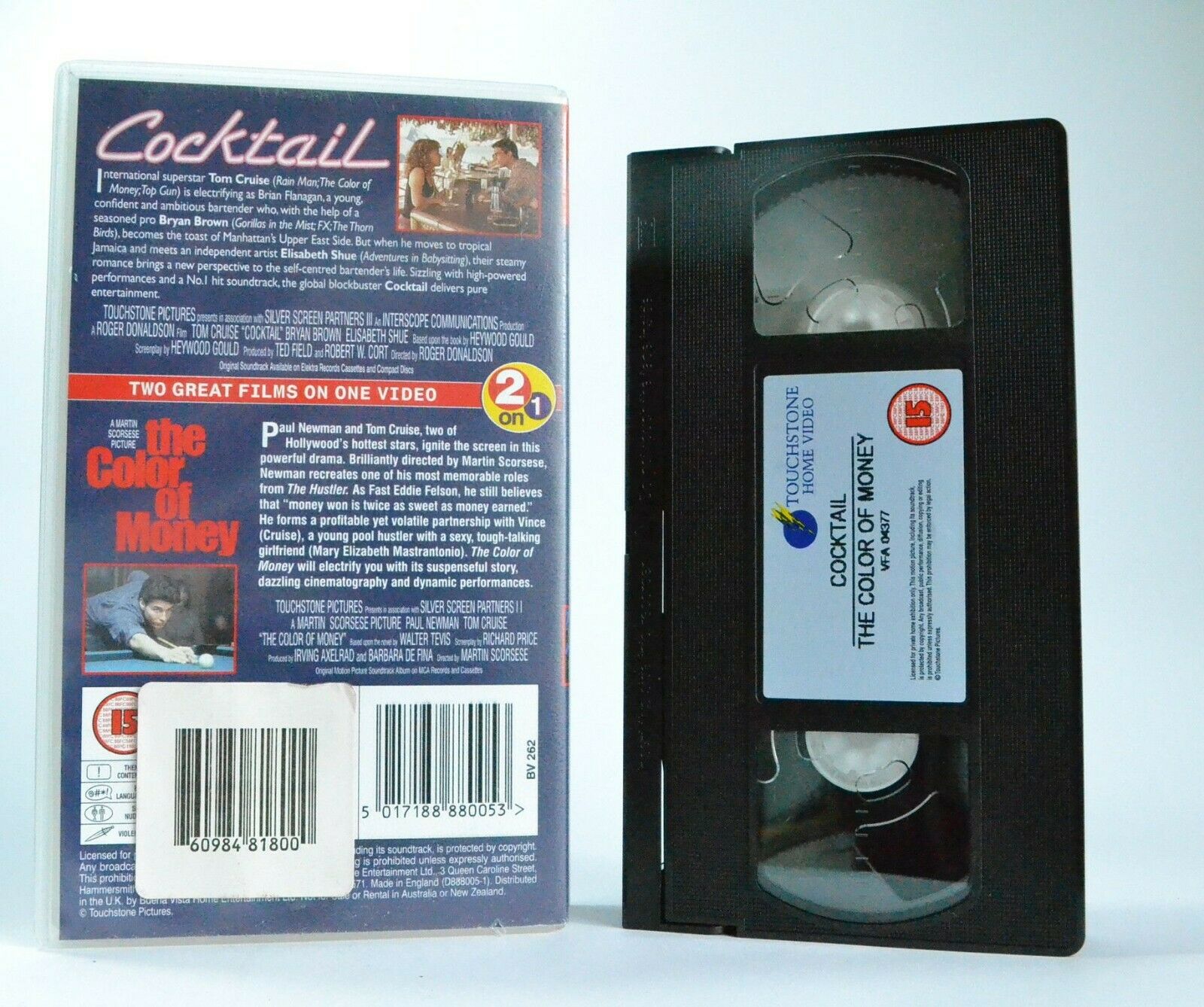 Cocktail/The Color Of Money: Movie Double Feature - Drama - Tom Cruise - Pal VHS-