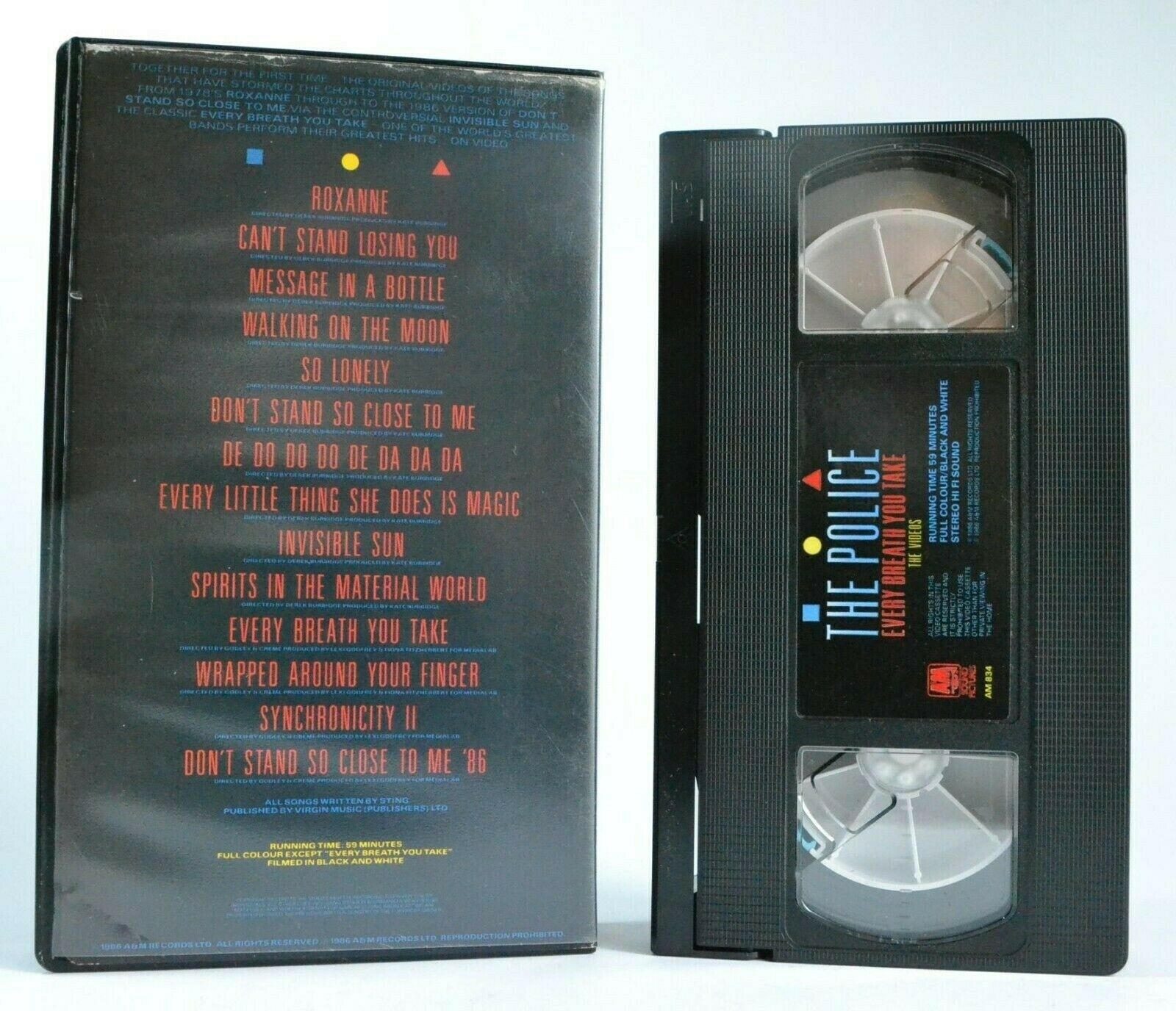 The Police: Every Breath You Take - Music Videos - Greatest Hits - Sting - VHS-