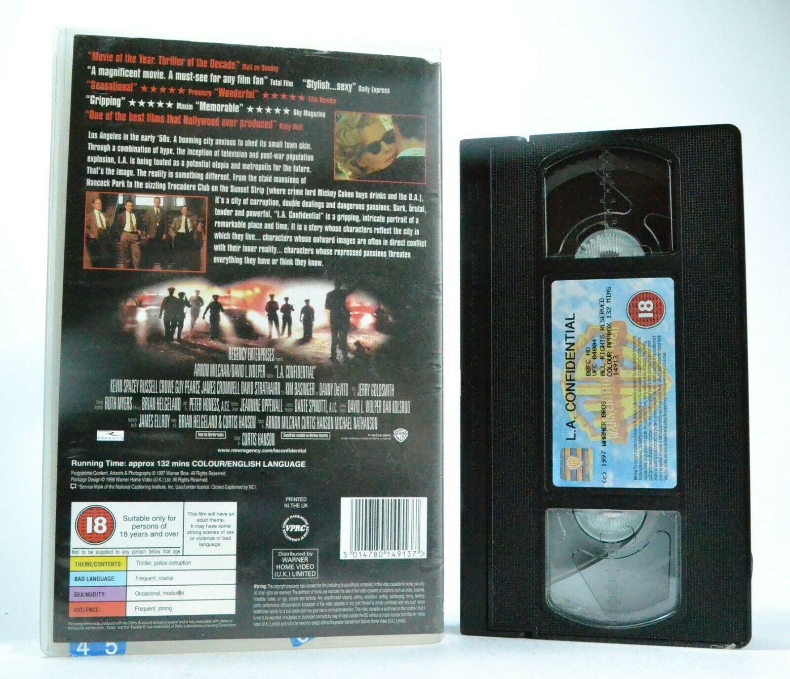 L.A. Confidential - Neo-Noir Crime Thriller - Kevin Spacey/Kim Basinger - VHS-