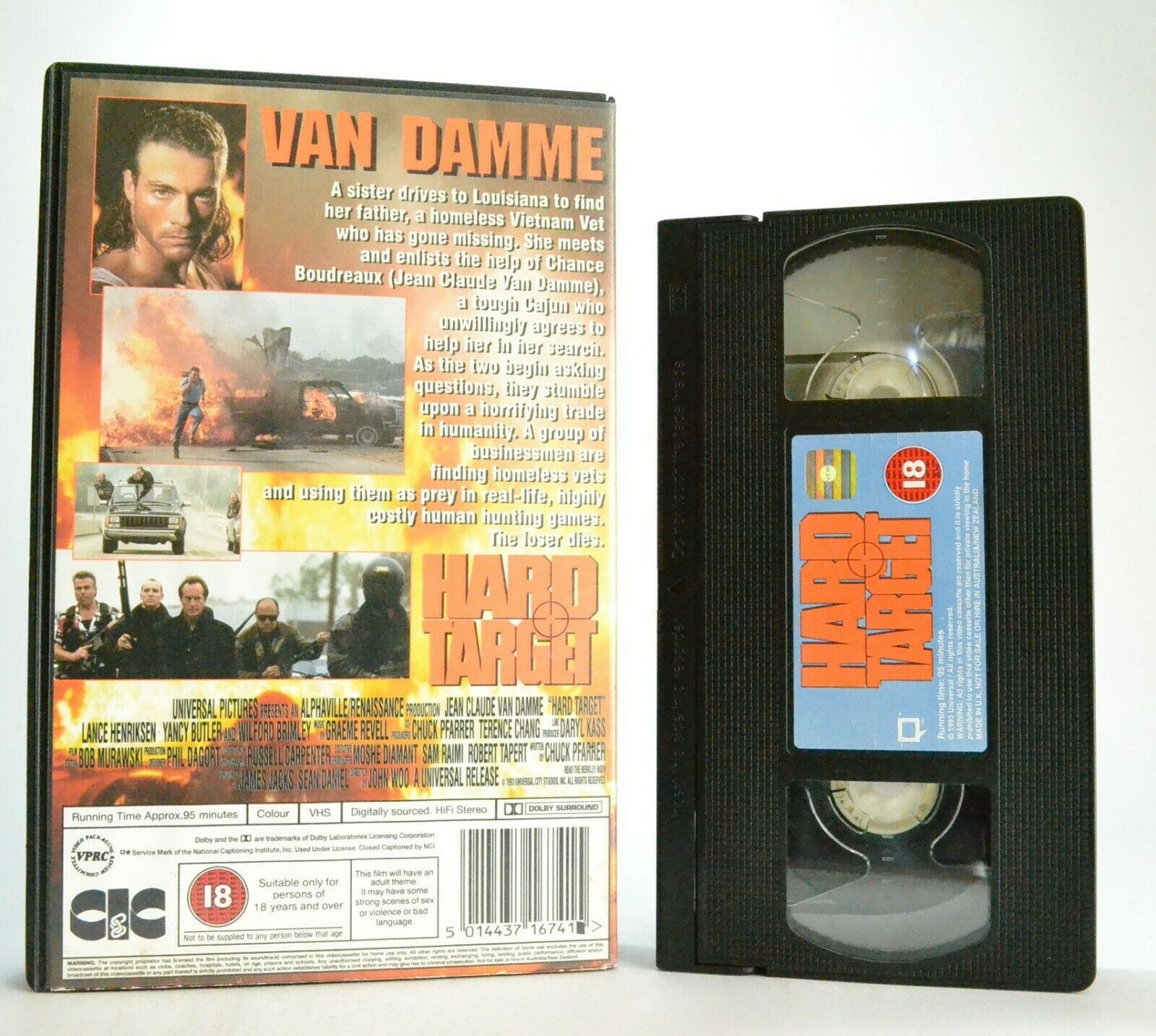 Hard Target (1993); [John Woo] Action - Large Box - Van Damme - Pal VHS-