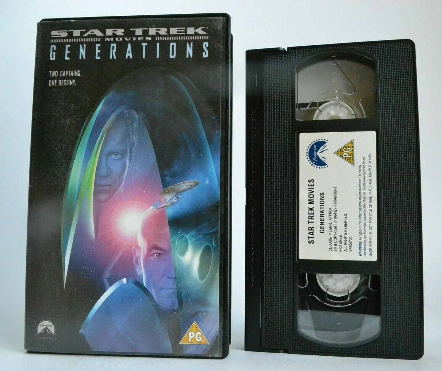 Star Trek: Generations (1994) - Sci-Fi/Space Opera - Patrick Stewart - Pal VHS-
