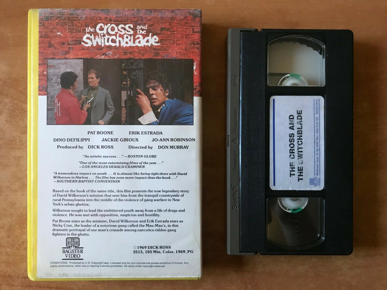 The Cross And The Switchblade (1970) NY Gangster Priest Precert [Large Box] VHS-
