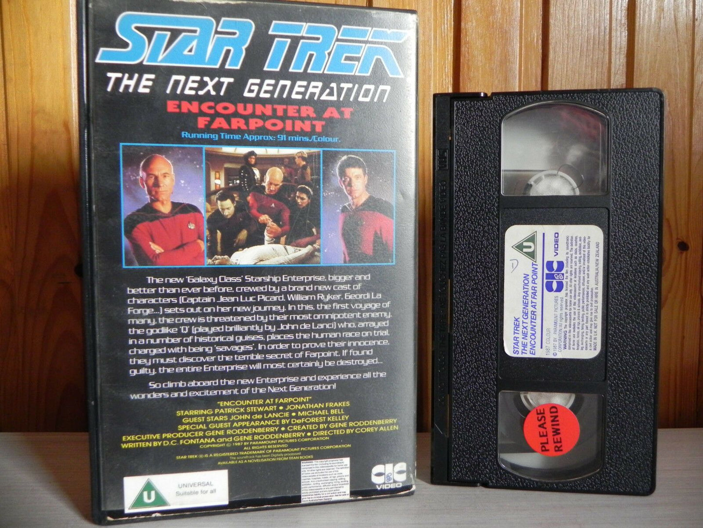 Star Trek Next Generation: Encounter At Far Point - Sci-Fi Space Opera - Big Box [Rental] Pal VHS-