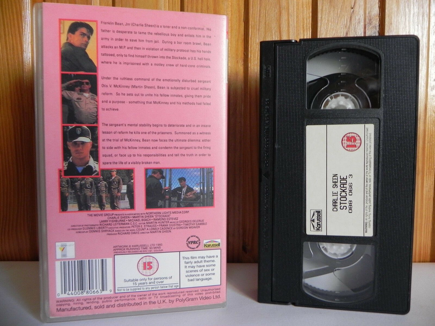 Stockade - 4 Front - Drama - Ex-Rental - Charlie Sheen - Martin Sheen - Pal VHS-
