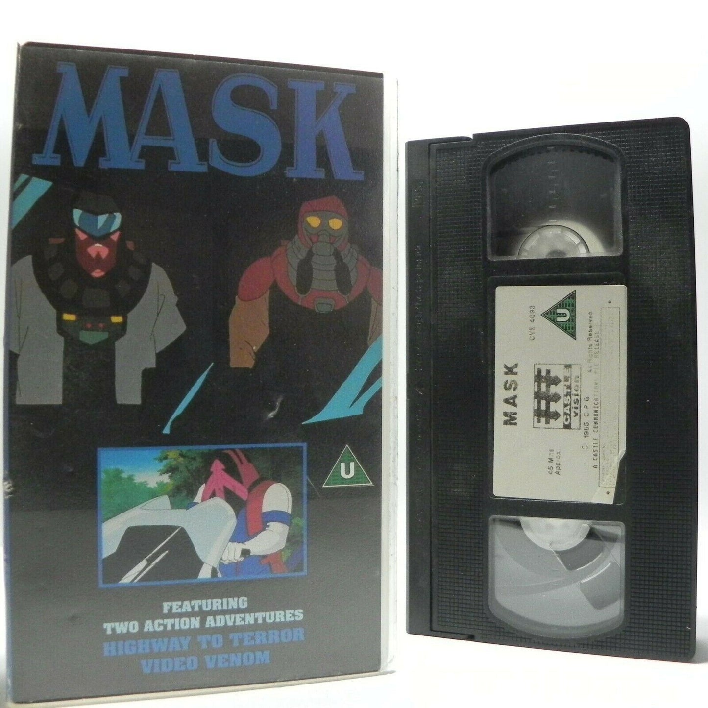 Mask: Two Action Adventures - Highway To Terror/Video Venom - Animated - Pal VHS-