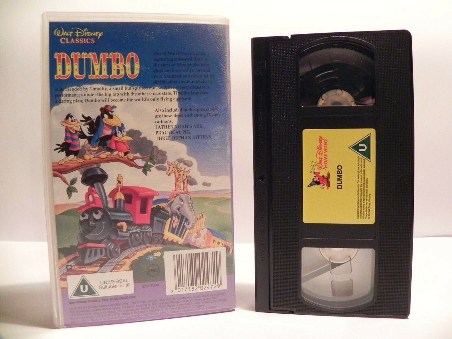 Dumbo: Genuine Walt Disney Hologram - Classical - Original Animation - Pal VHS-
