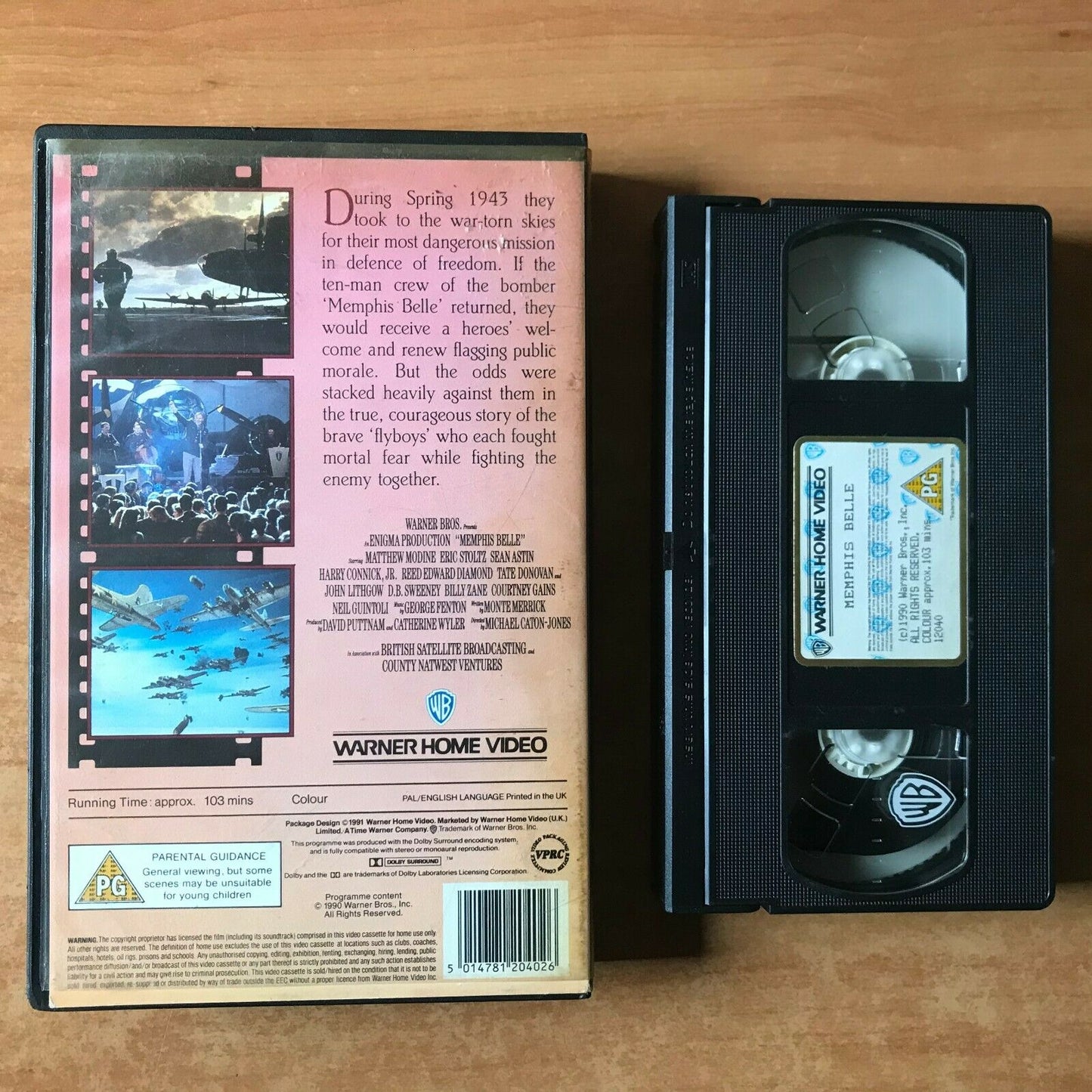 Memphis Belle (1990): War Drama [Warner] Large Box - Eric Stoltz - Pal VHS-