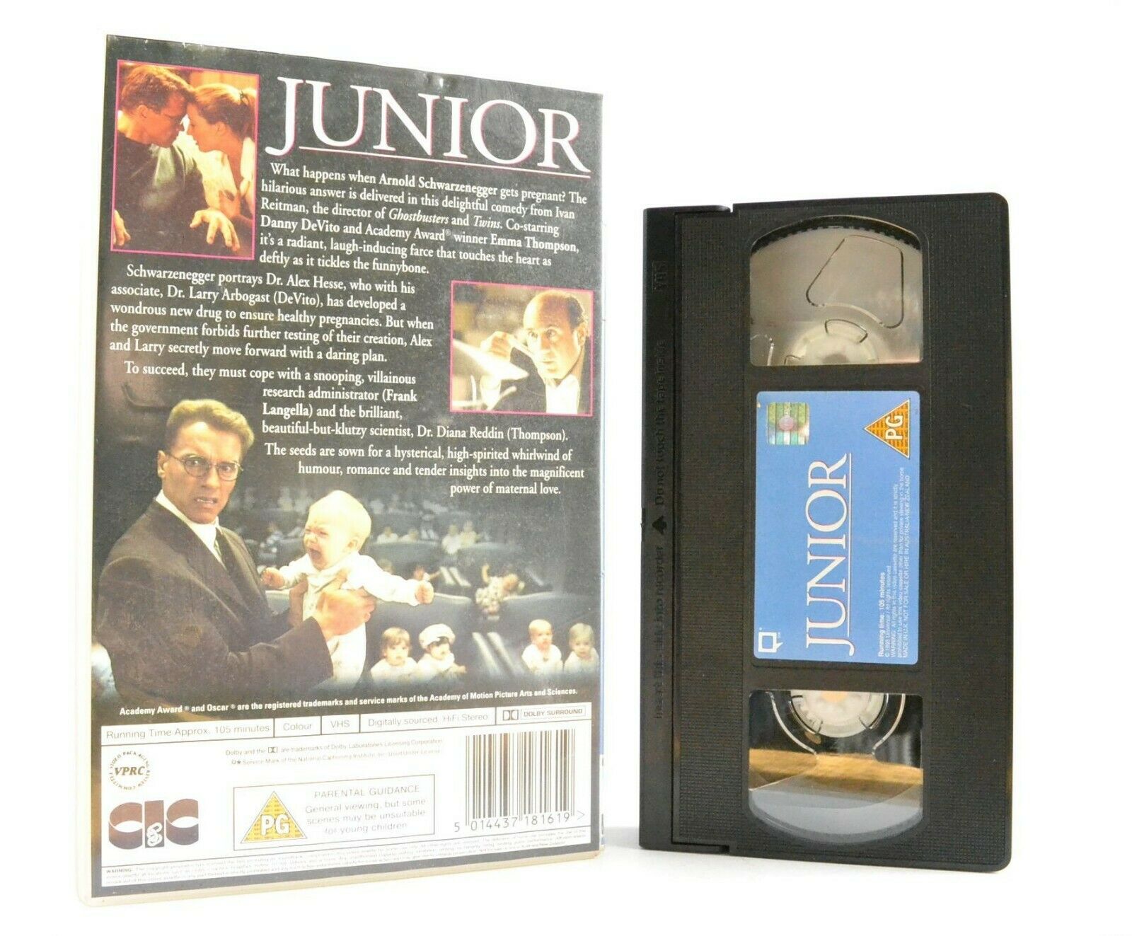 Junior: Comedy (1994) - Large Box - Arnie Got Pregnant - A.Schwarzenegger - VHS-